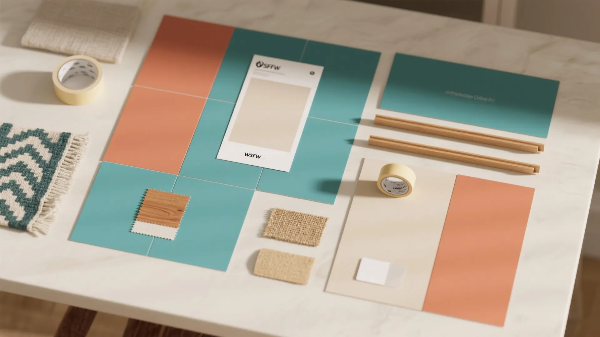 5) Bold Color Blocking with Removable Finishes