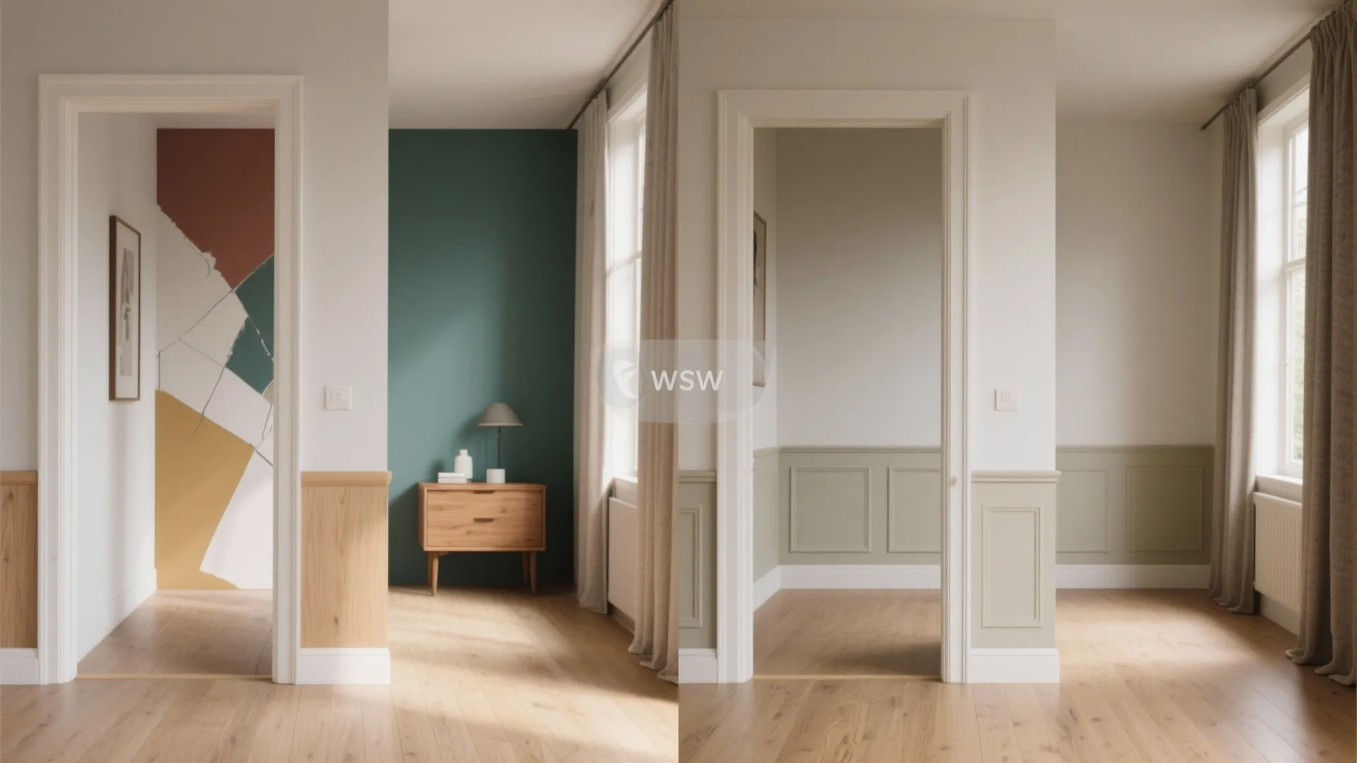 5. Carry one color through adjacent rooms
