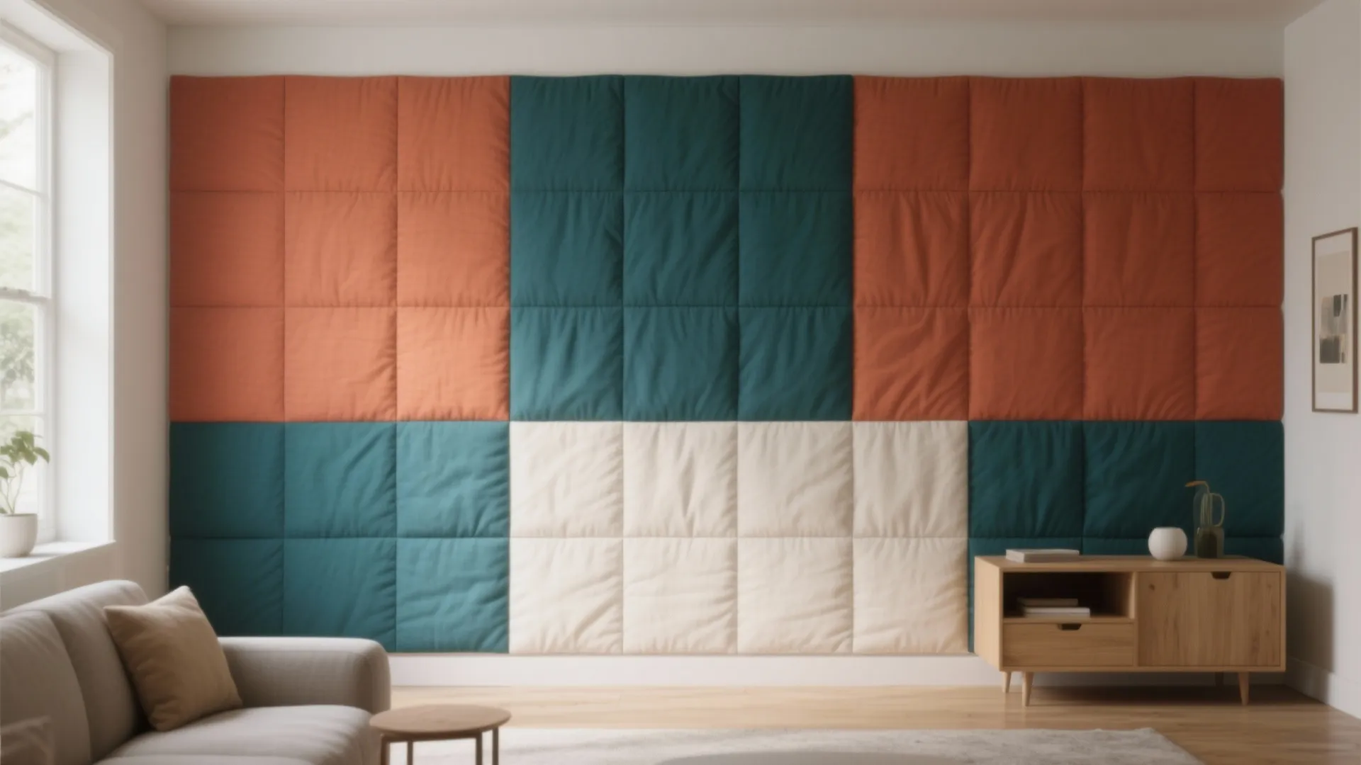 Color-blocked modern quilt grid