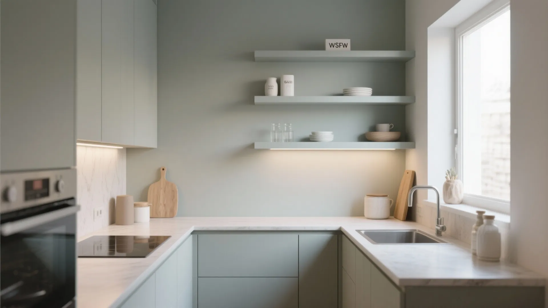 2. Match Shelf Color to the Wall