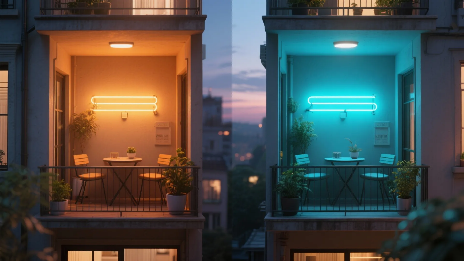 Color mapping and mood scenes for tiny balconies
