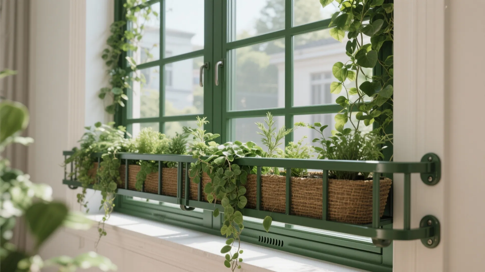 Color-Coated Grilles with Built-in Planters