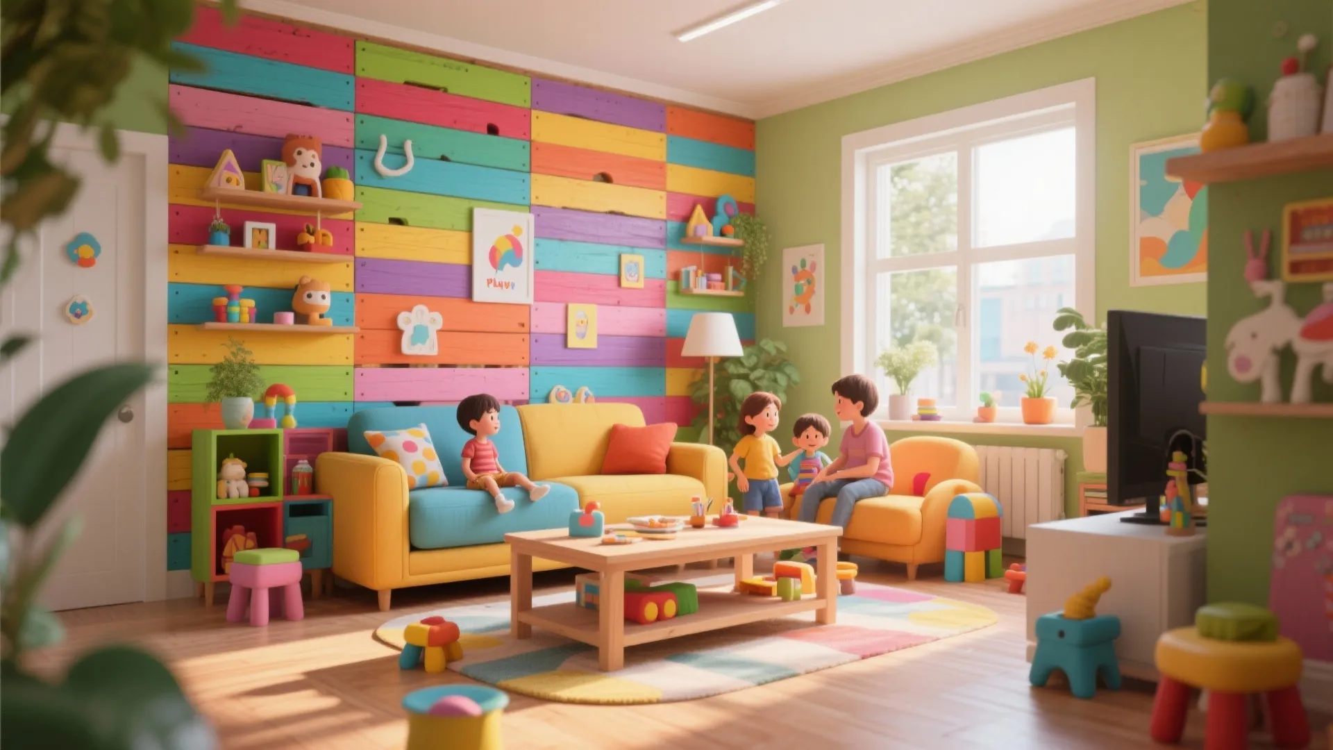 6. Color-Pop Pallet Wall