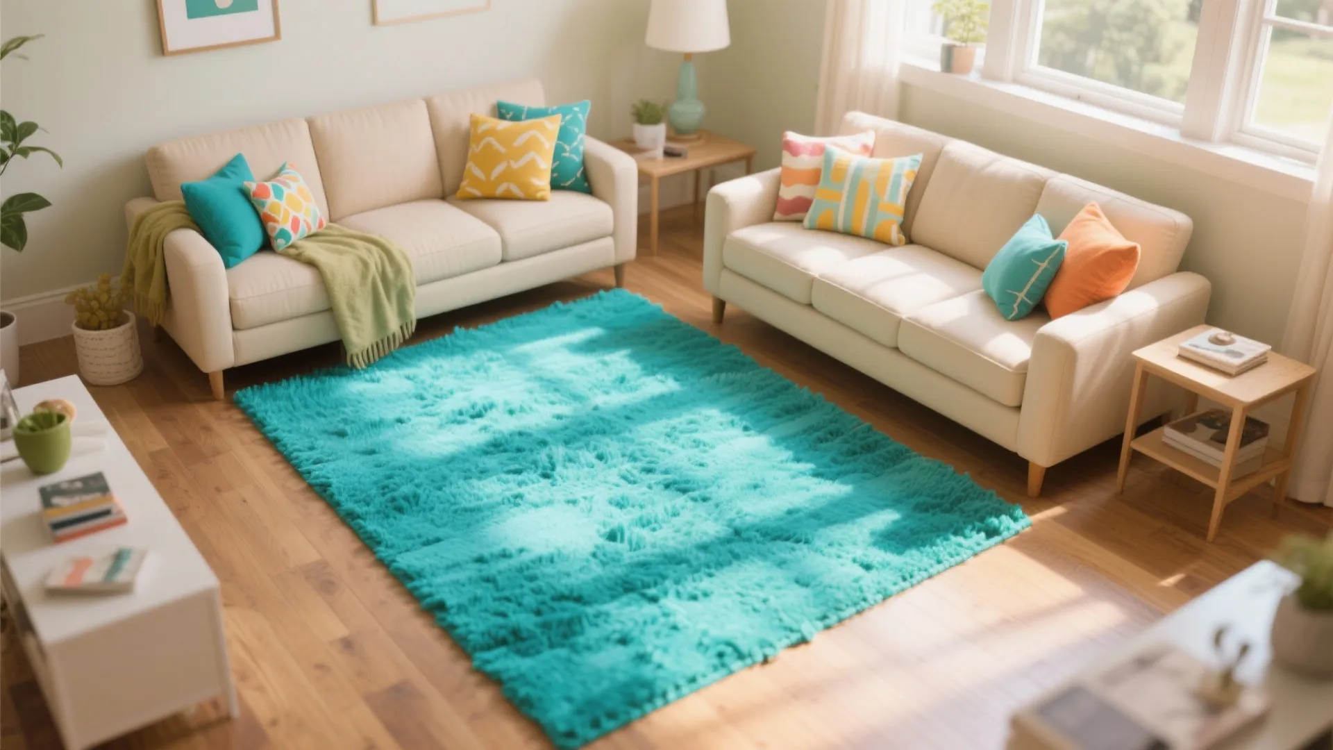 6. Color-Pop Accent Rugs