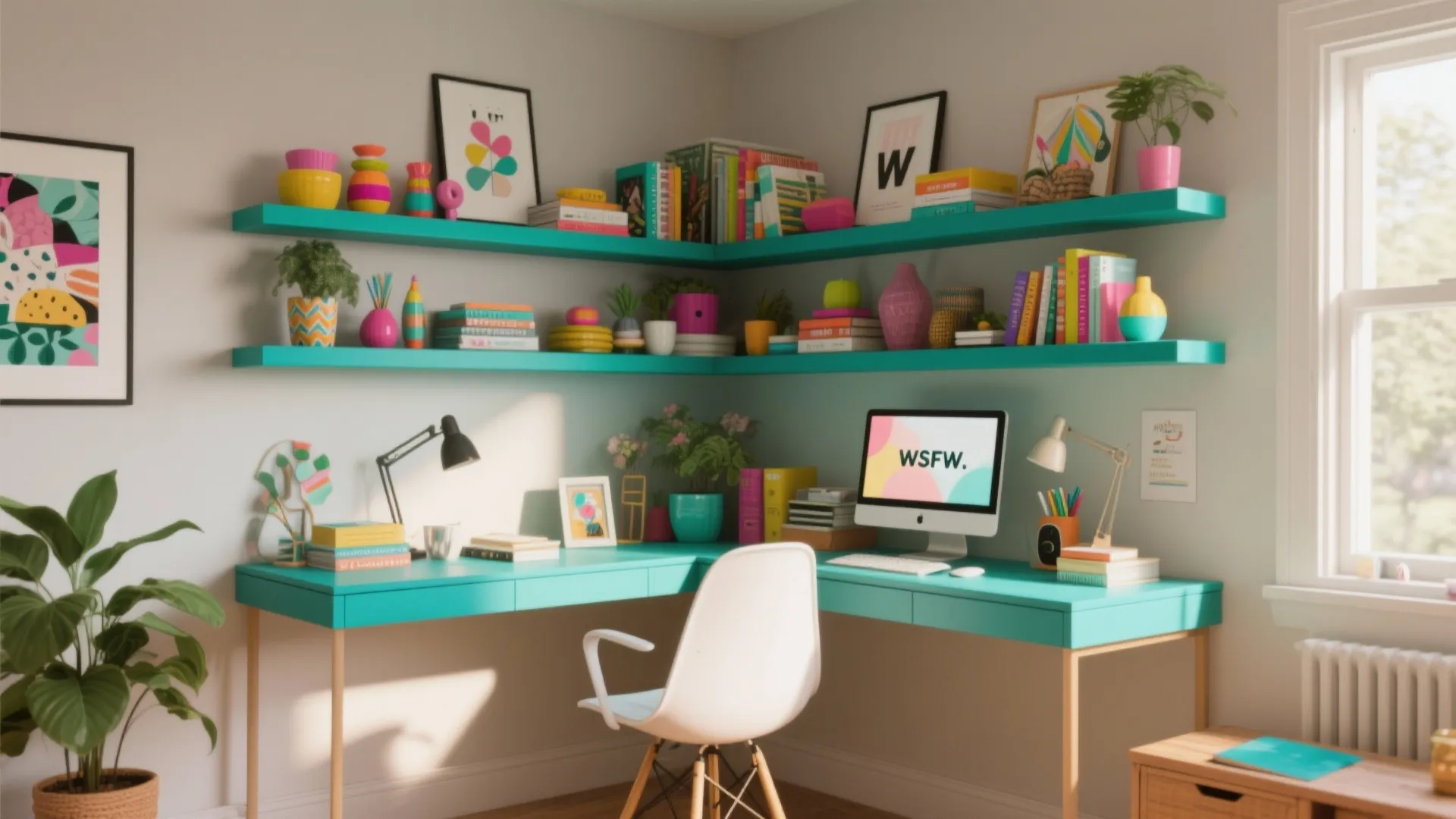 8. Color-Pop Shelves