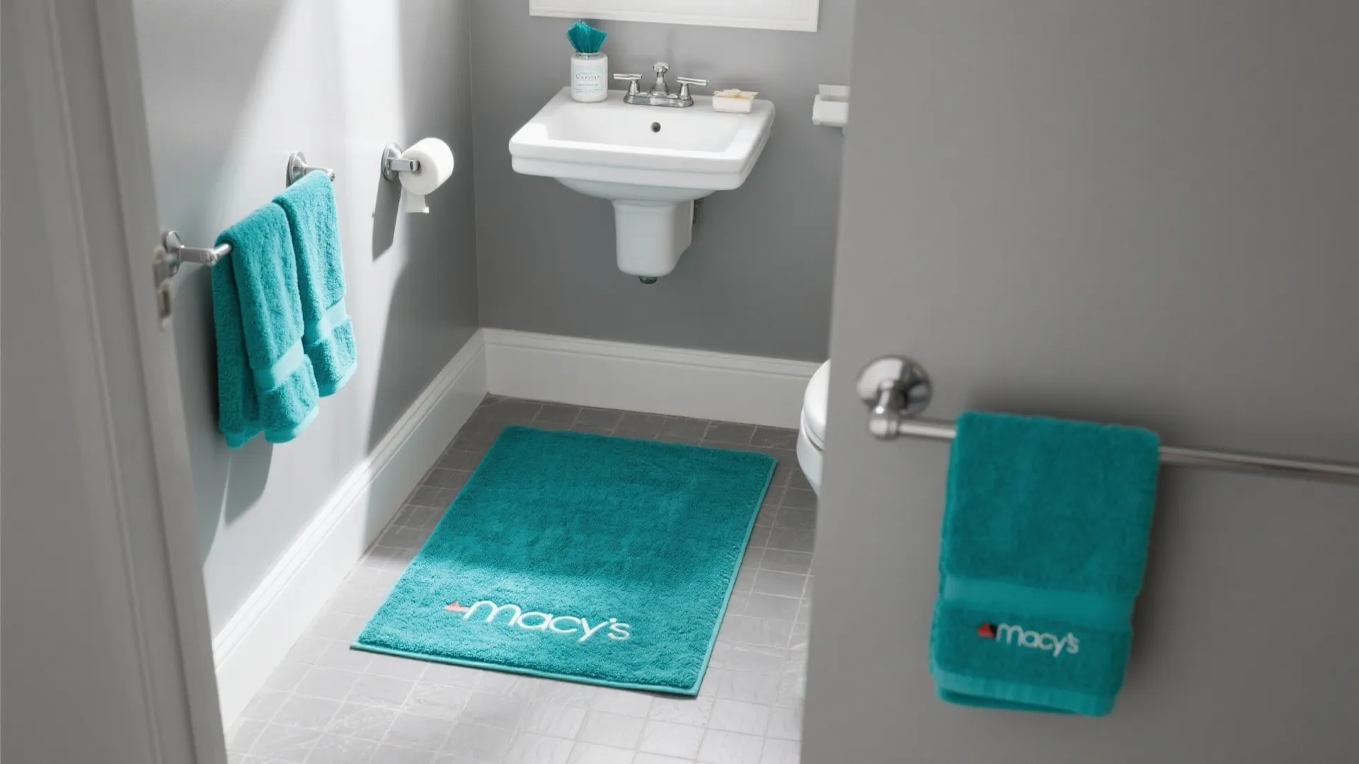 3. Color Pop with Towels & Rugs