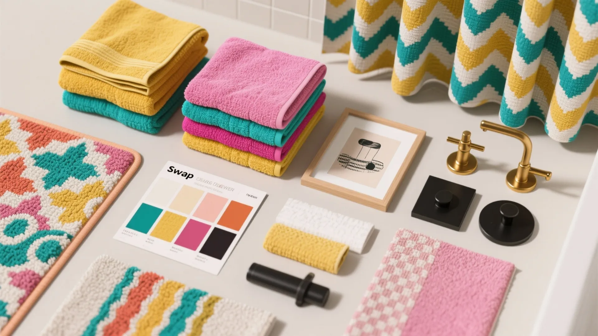 Color pops, textiles and swap-ready decor