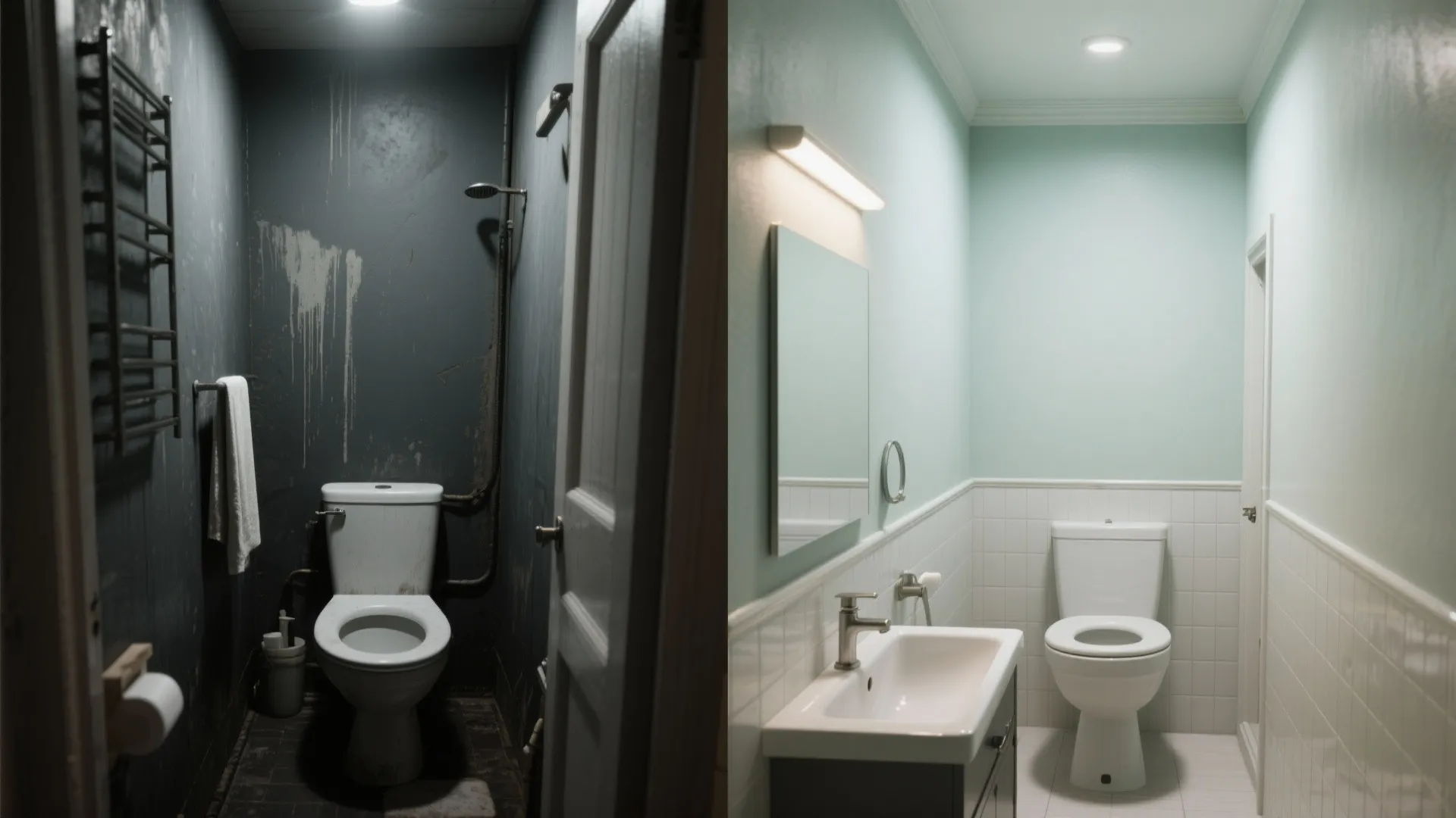 5. Strategic use of color and sheen for small bathrooms