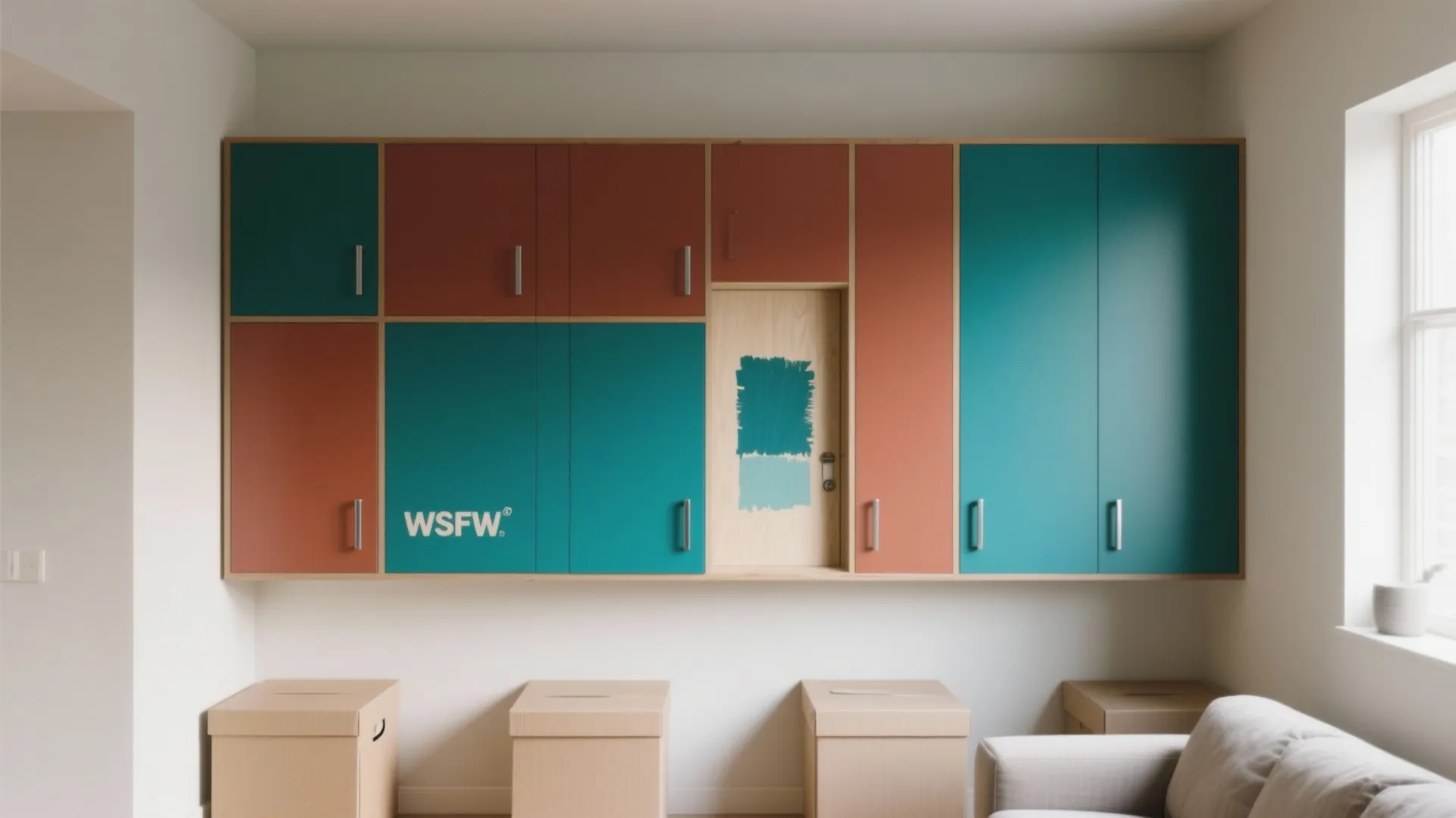 Tip 4: Color-Blocked Storage as Art