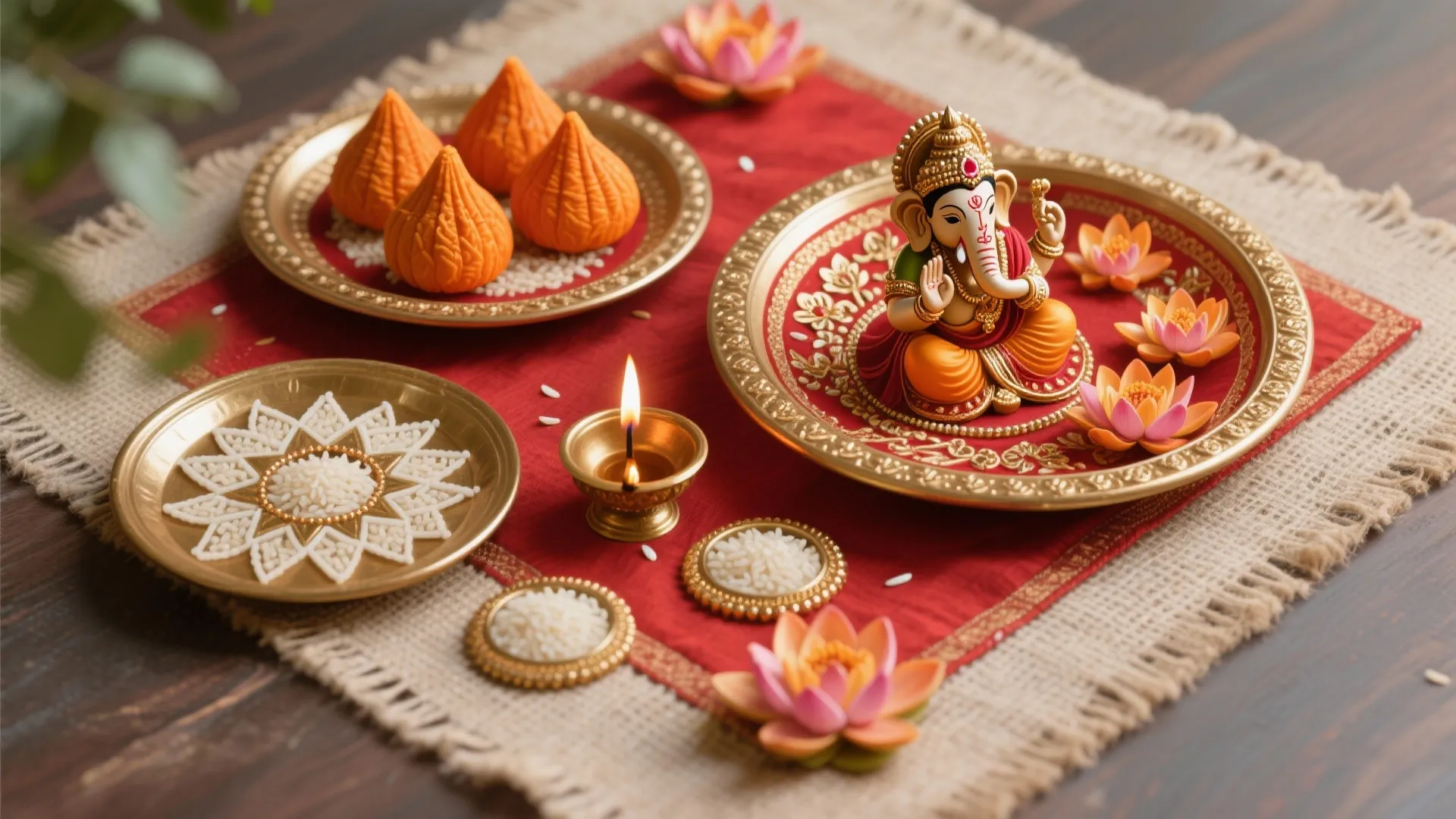 Symbolic Color Story: Lakshmi-Ganesha Themed Thali