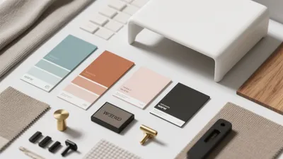 Modern Interior Design Material Palette – Texture & Color Harmony