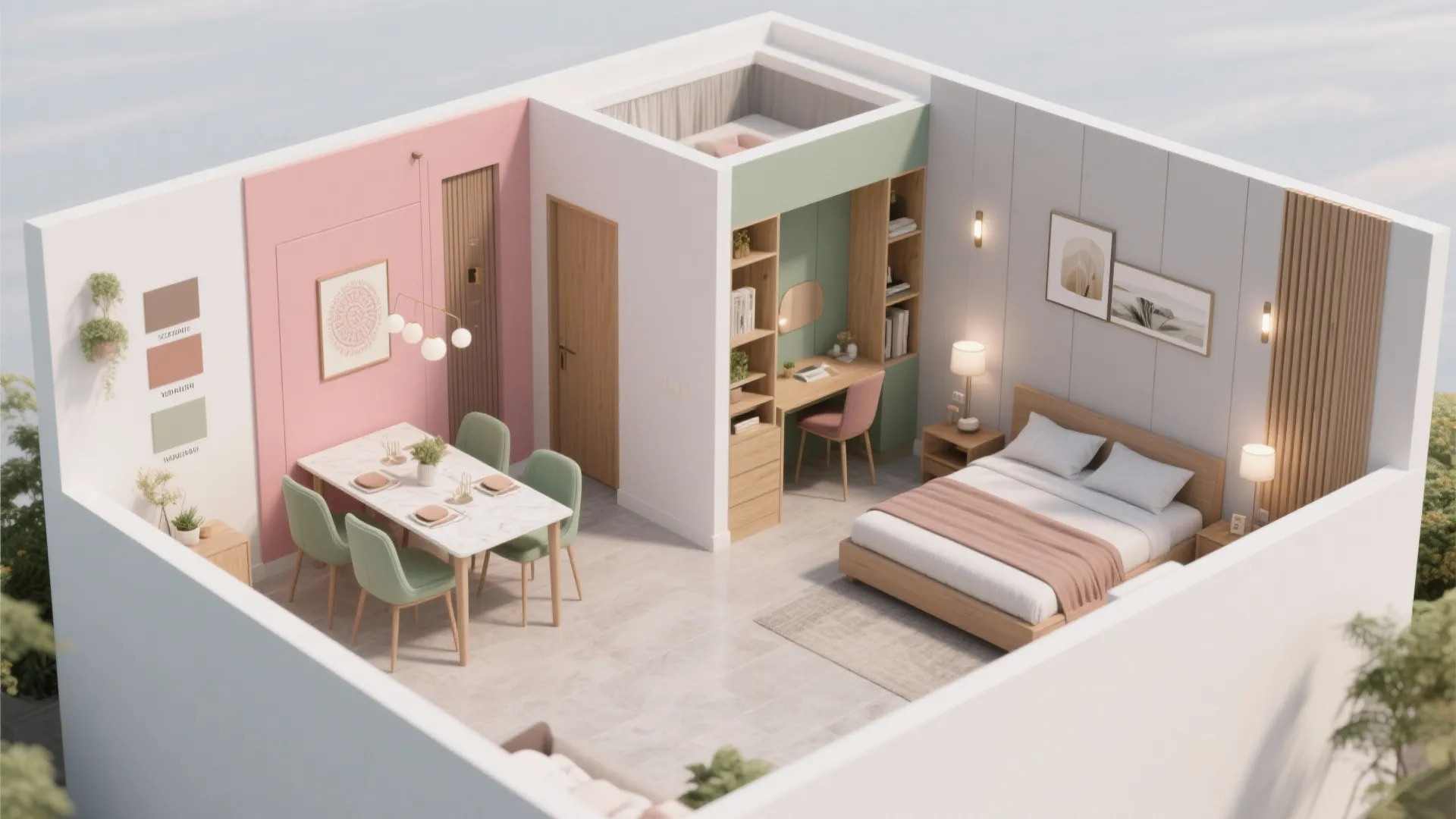 Color zoning, materials, and Vaastu-sensitive tweaks