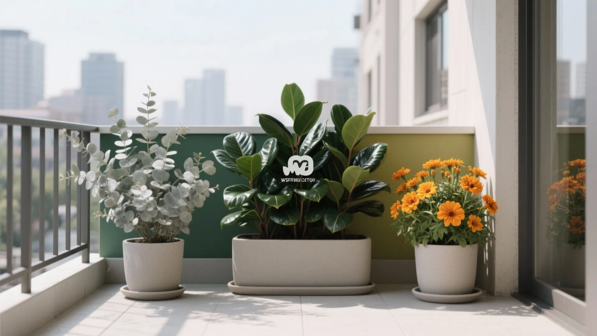 3) Color zoning with compact planters