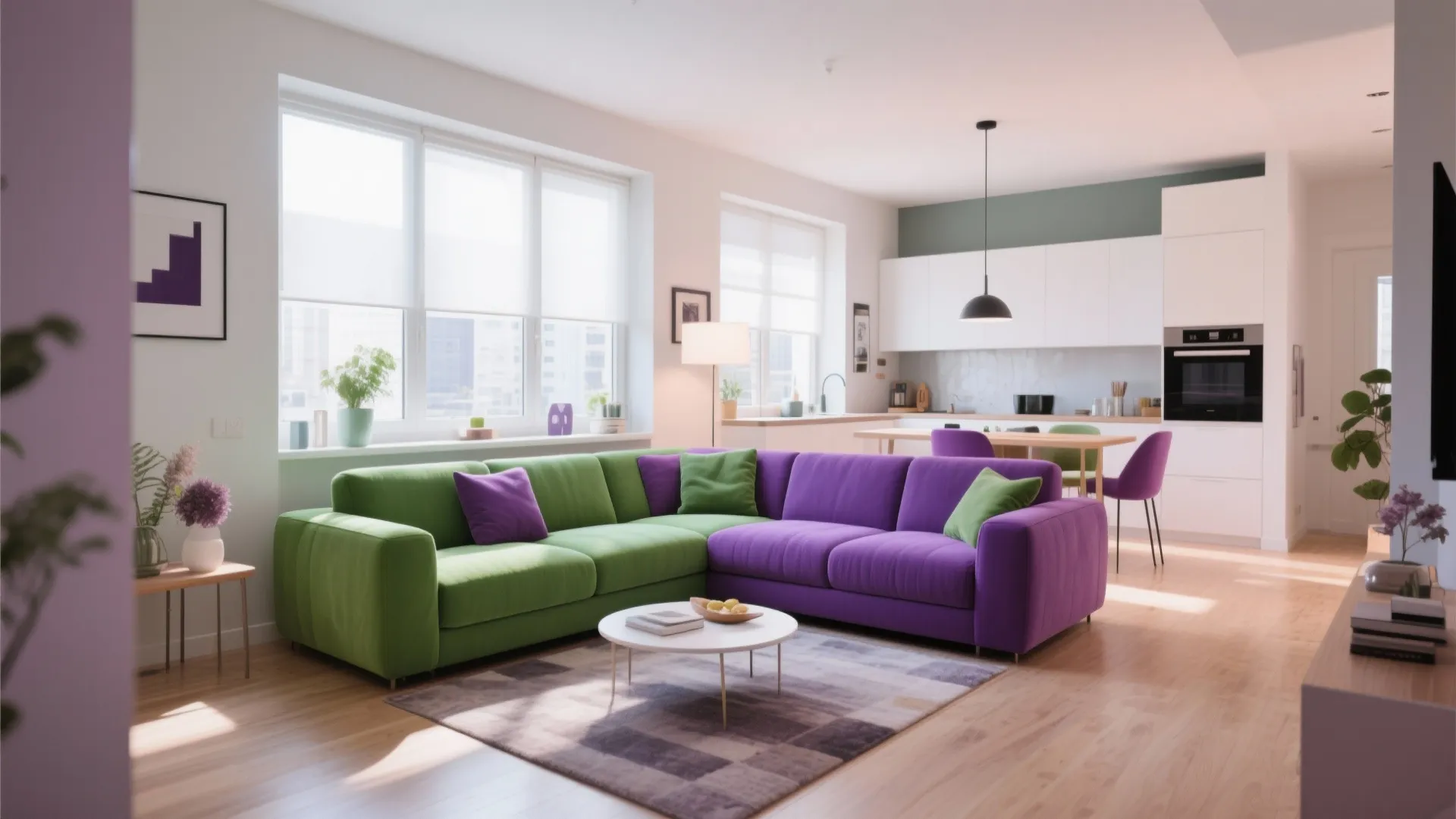 9. L-Shaped Sectional with Color-Zoned Cushions