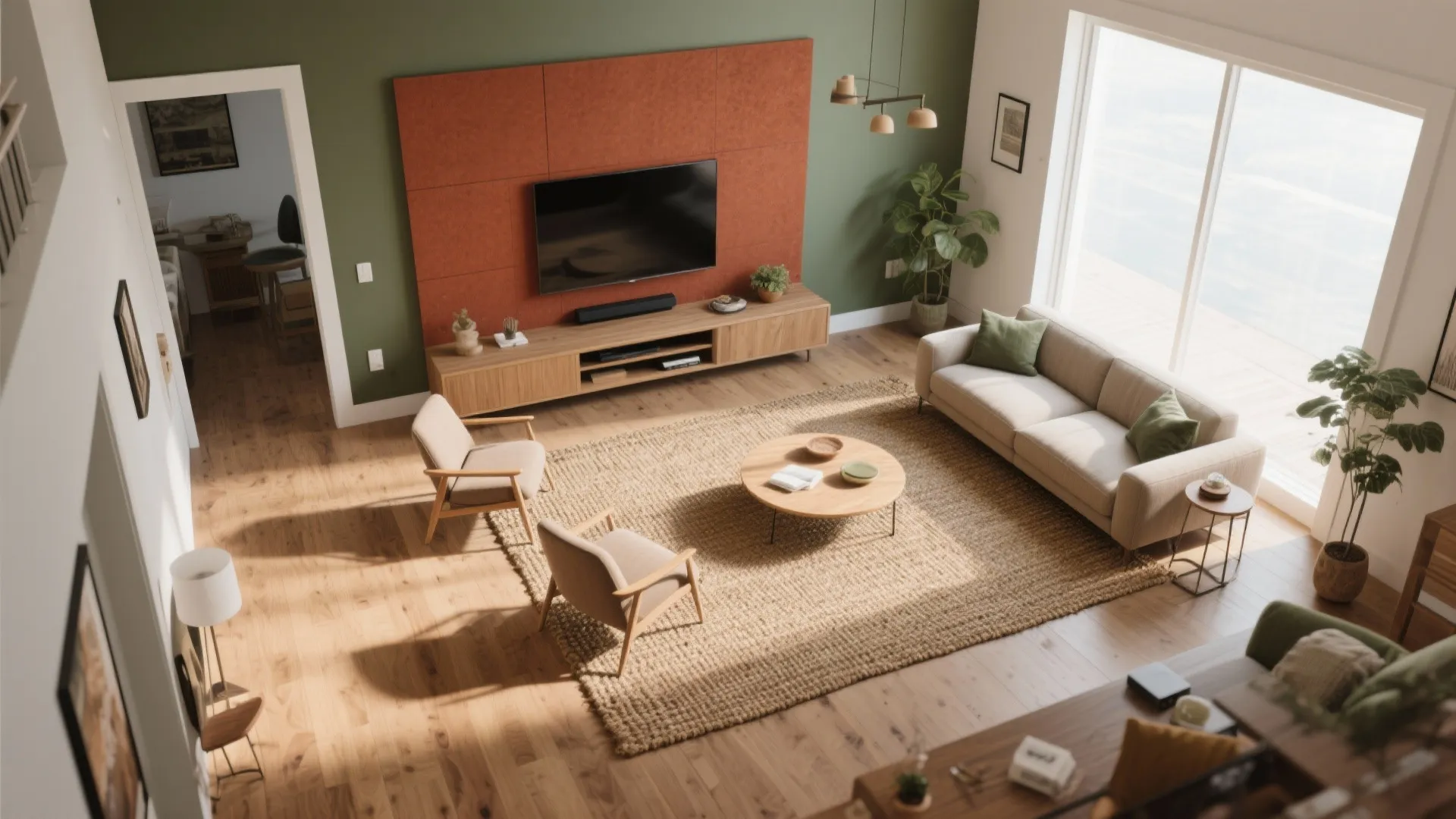 Color zones and rugs that guide flow