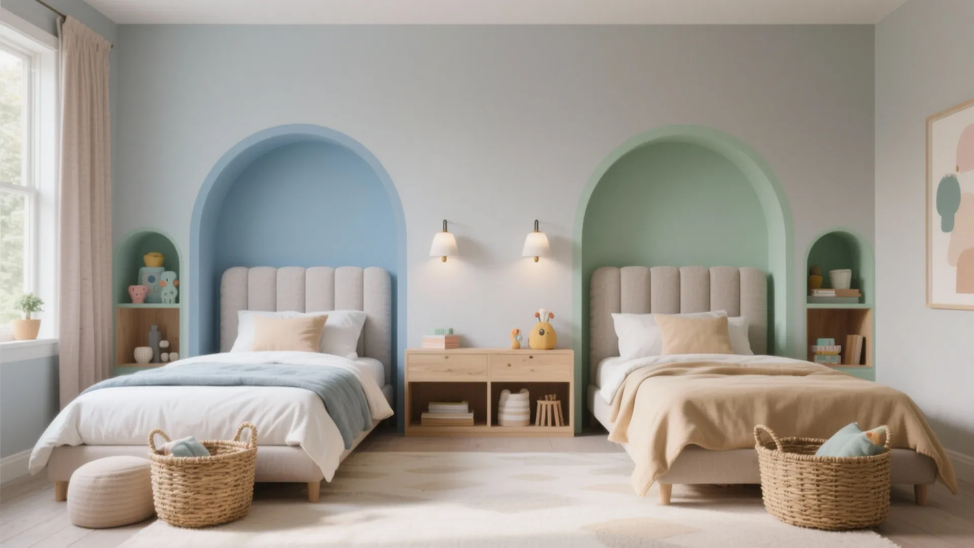 4) Color Zoning and Twin Niches for Two Kids