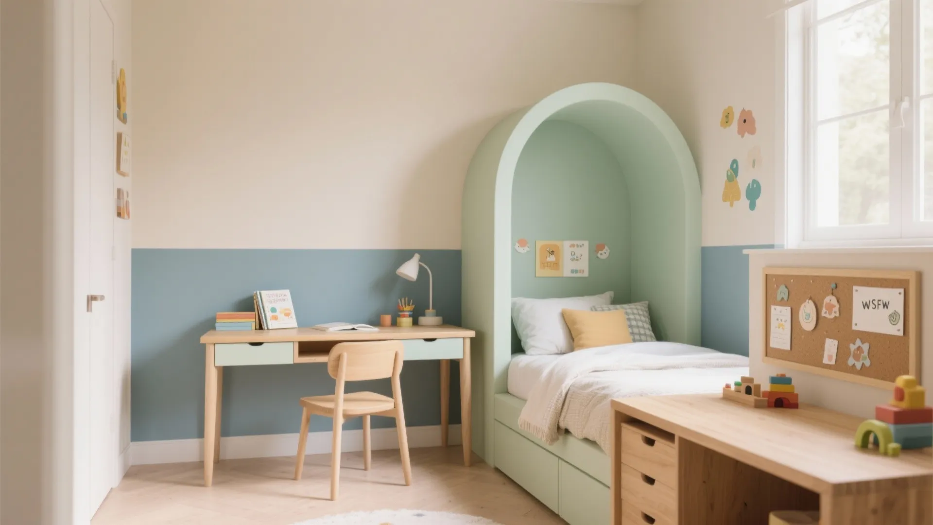 Color zoning and calm neutrals (with playful pops)