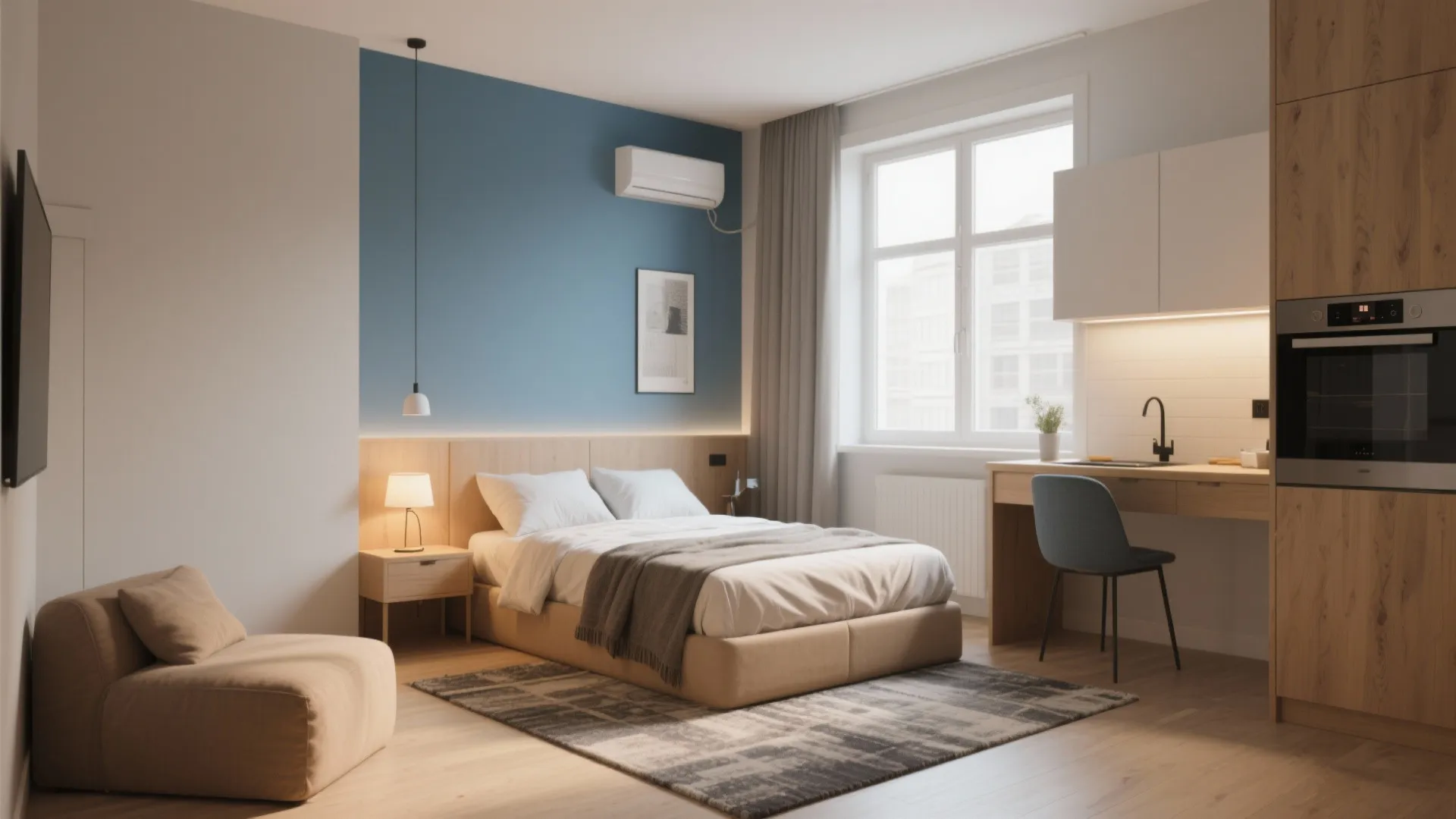 3. Color zoning for multifunctional rooms