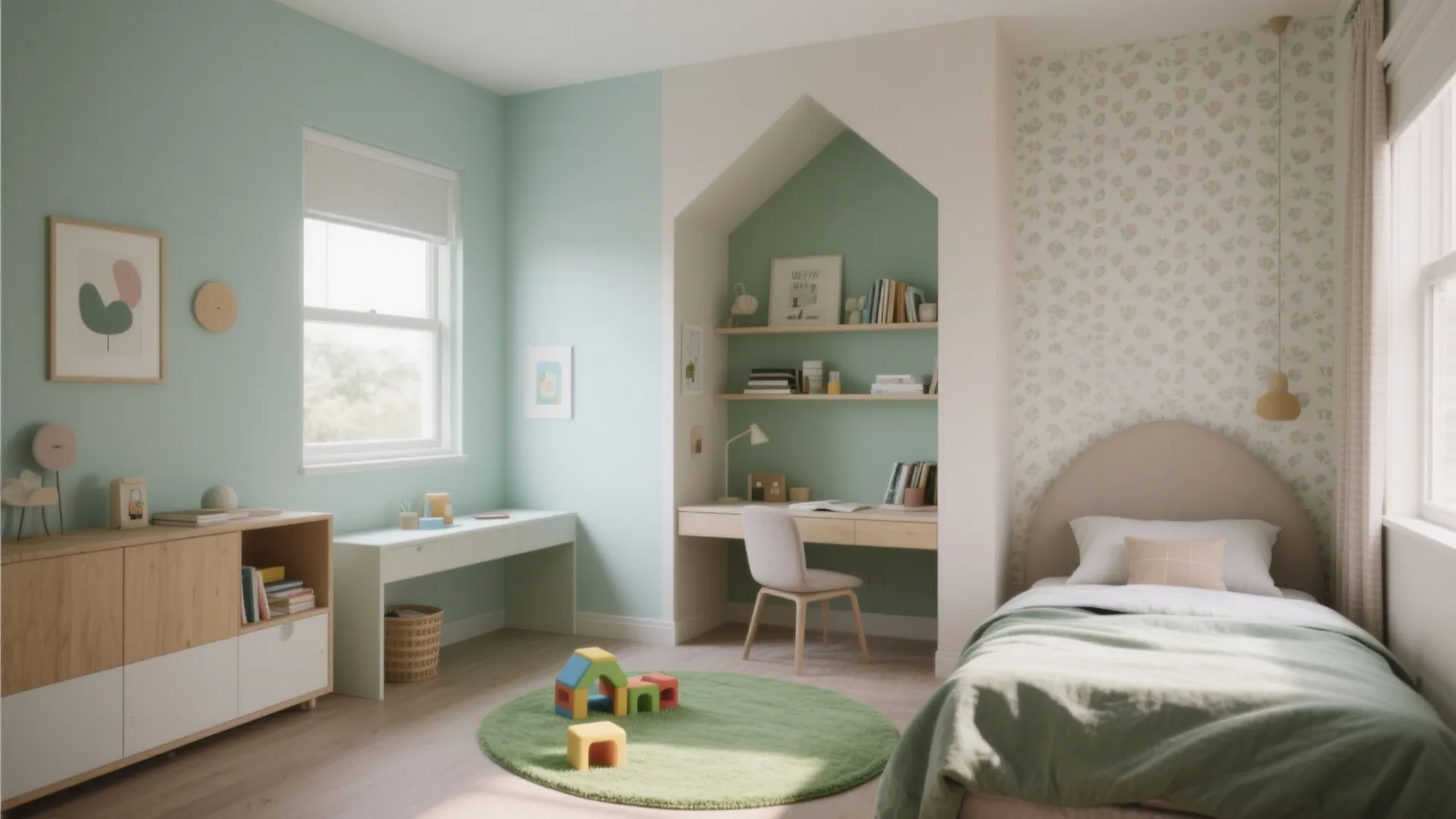 2. Color zoning in 1 room