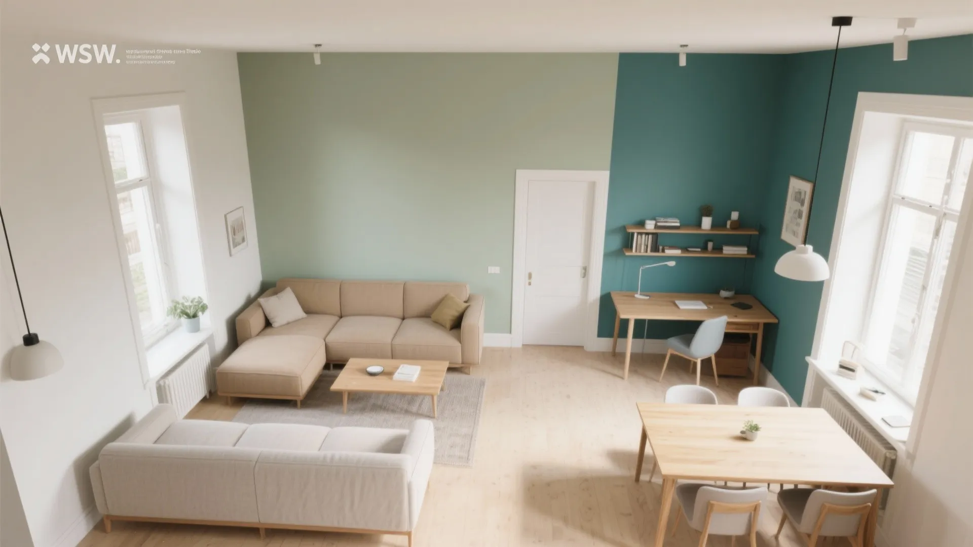 Color Zoning in Open-Plan Rooms