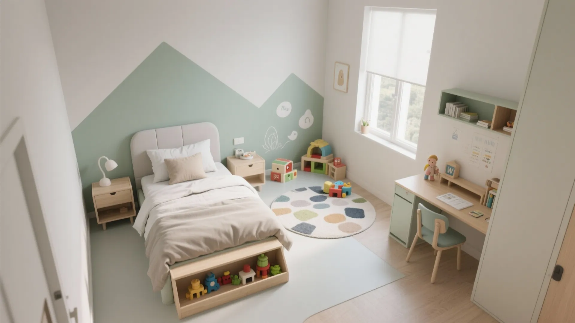 Color Zoning for Play, Sleep, and Study