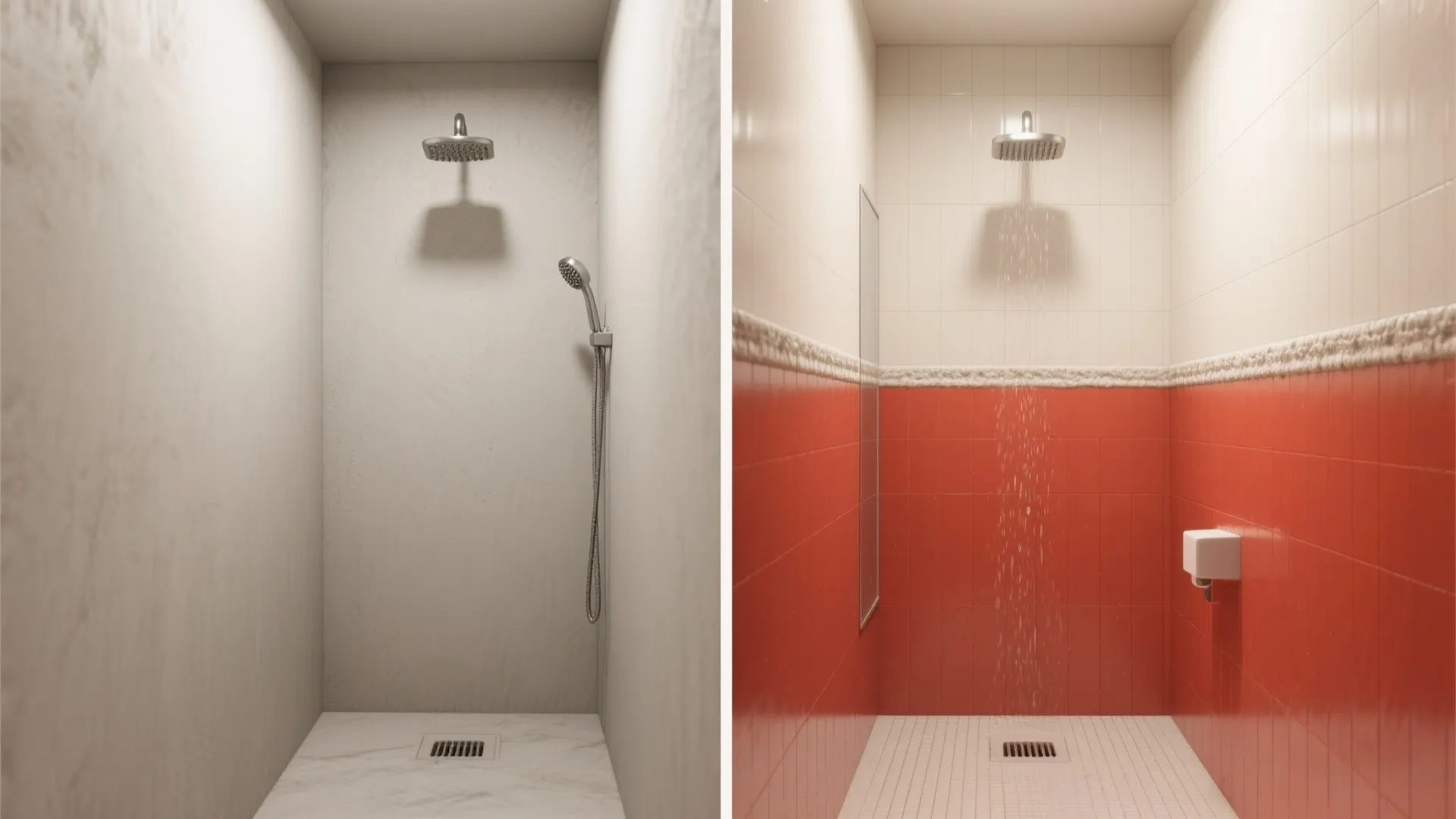 3. Color-Blocking with Water-Resistant Latex for Small Showers