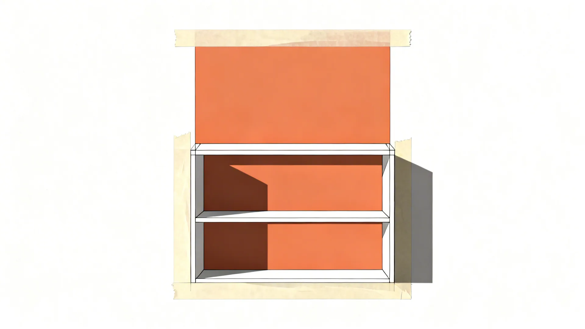 Color-Blocked Zones with Open-Shelf Framing