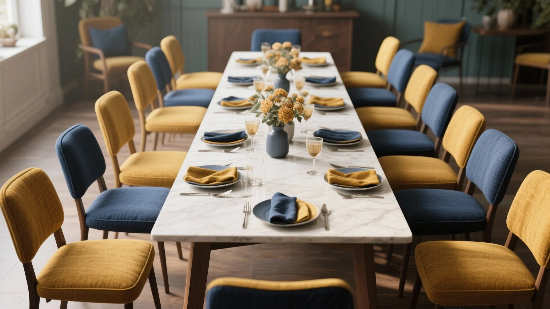 4. Color-block a dining set