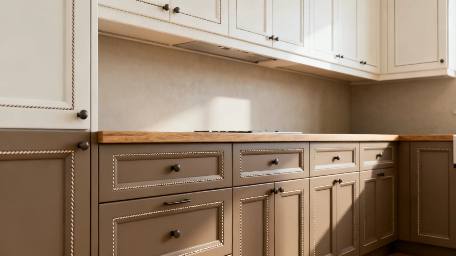Color-Blocked Cabinets with Hand-Drawn Edge Details