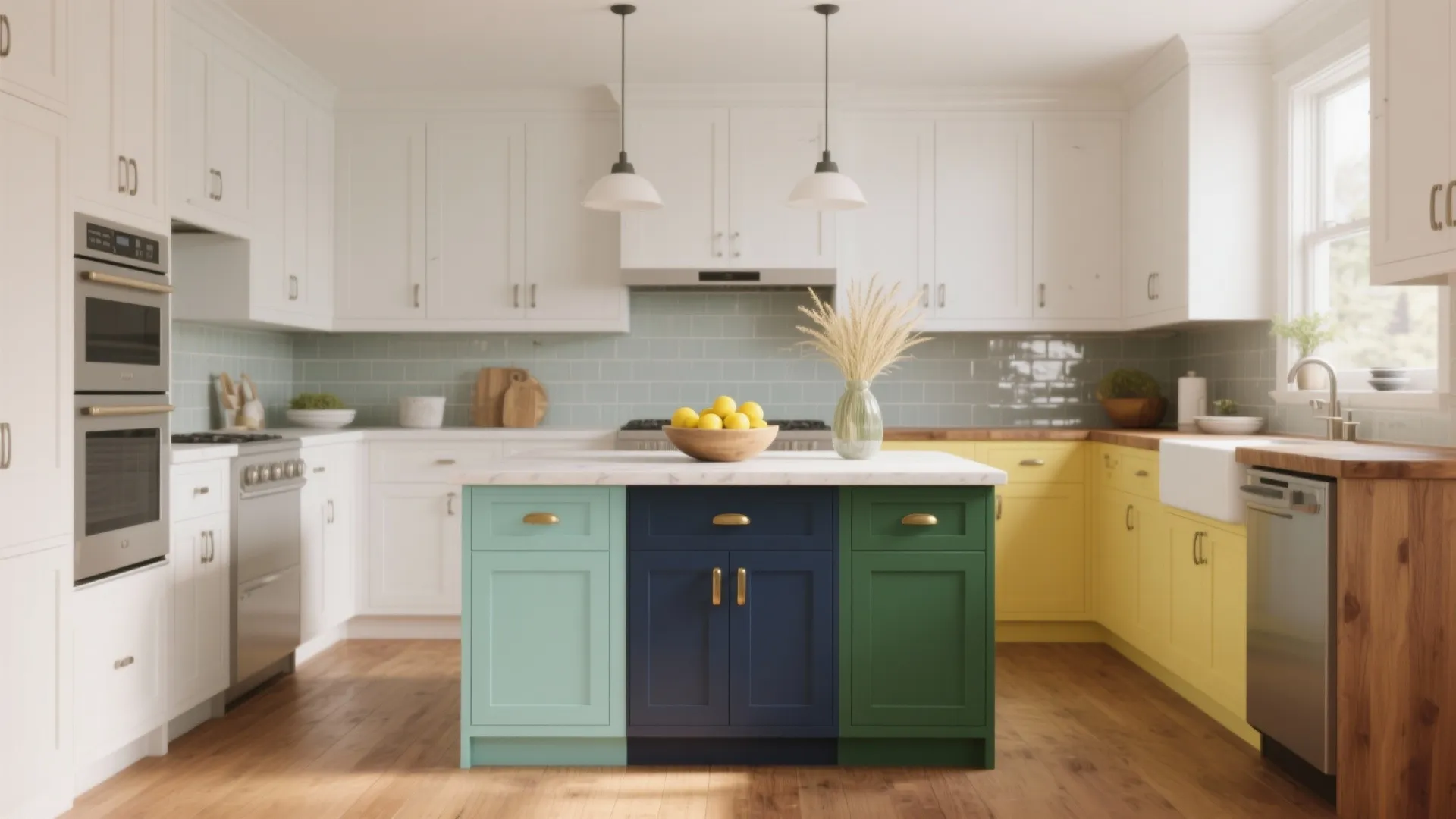 5 Ideas for White Kitchen Cabinets with Colored Island: How to style a white kitchen with a colorful island — practical tips from a pro designer