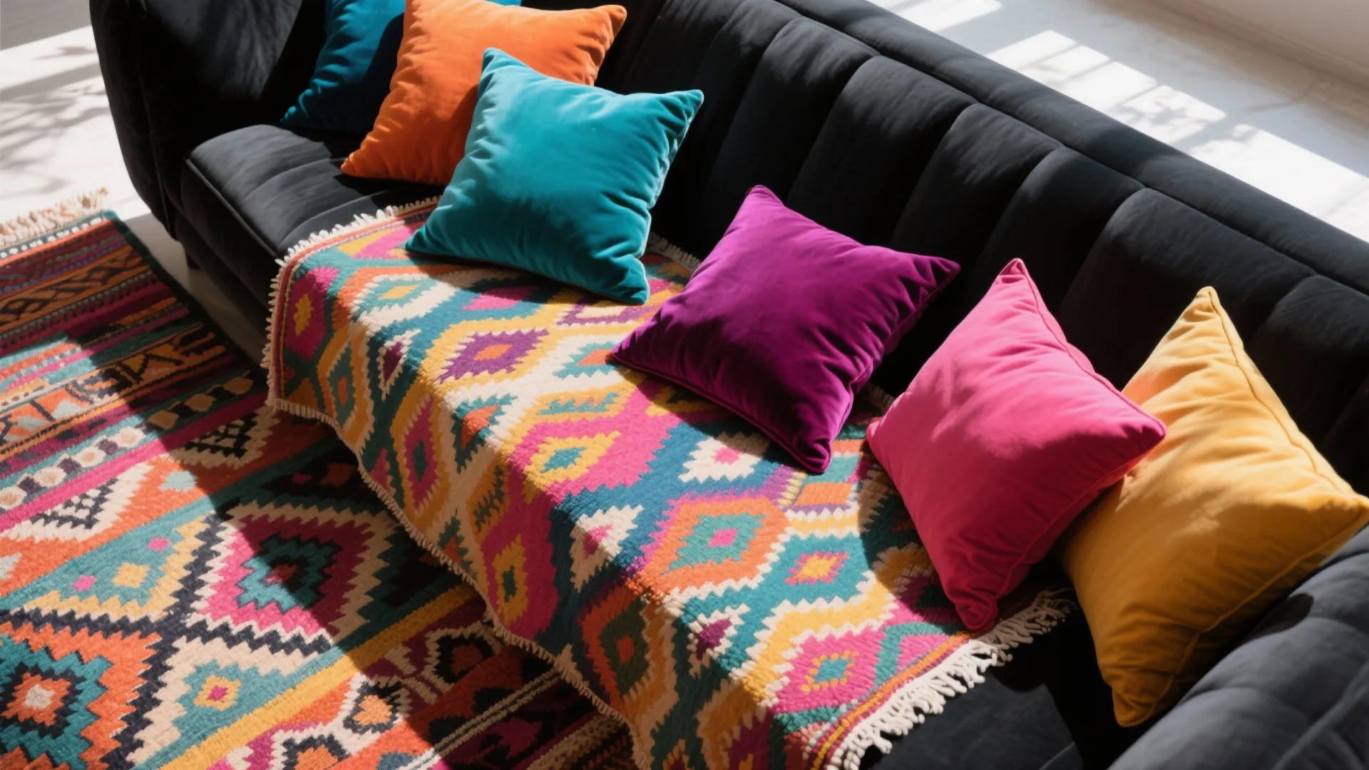Pop of Color with Cushions & Rugs