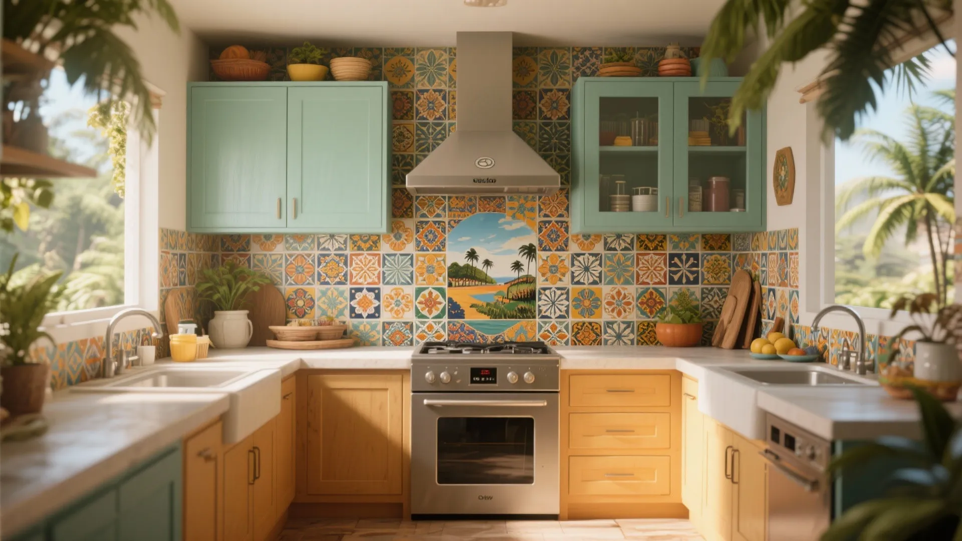 Tip 8: Colorful Backsplash Stories