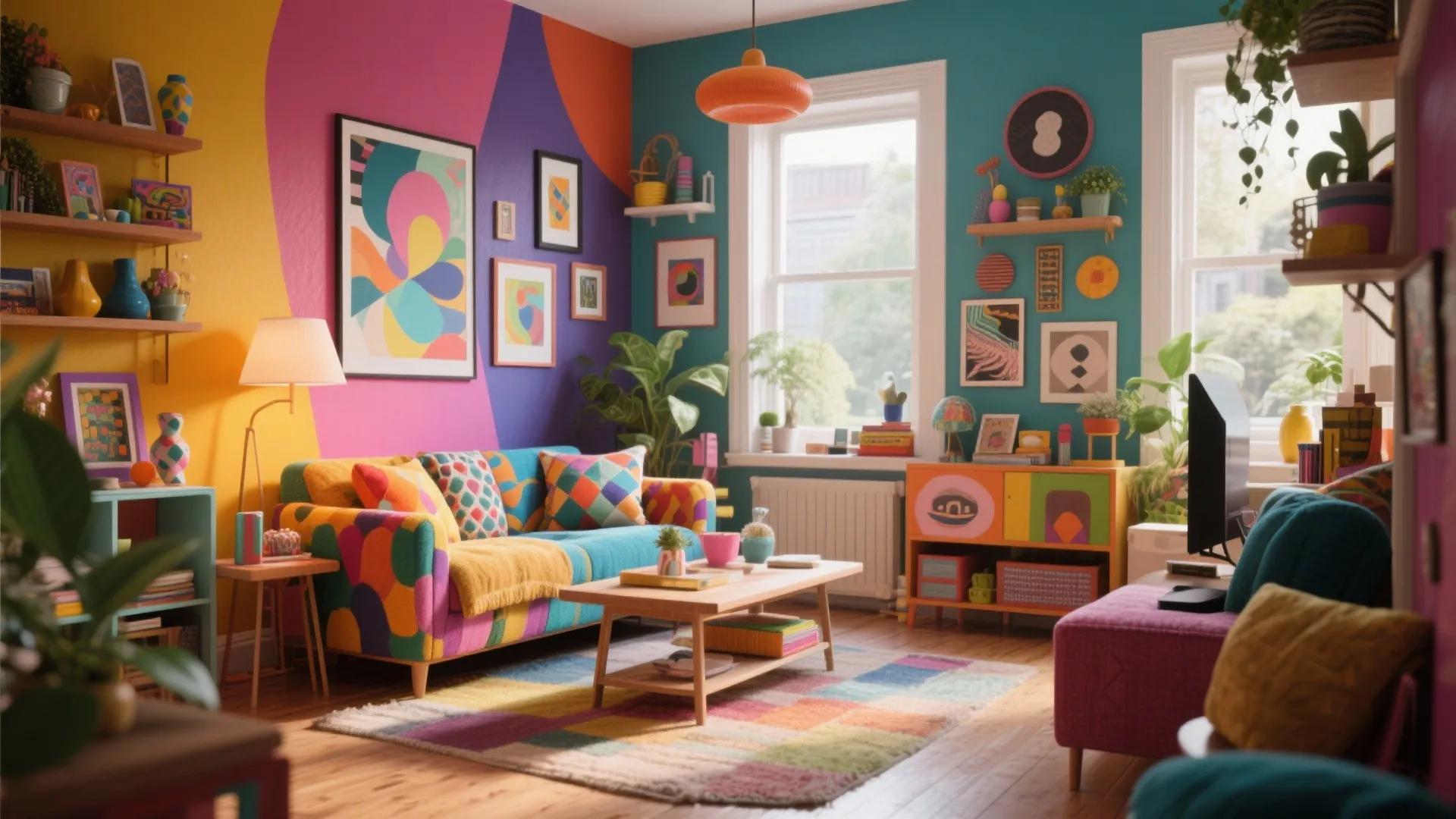 10 Colorful Funky Living Room Ideas