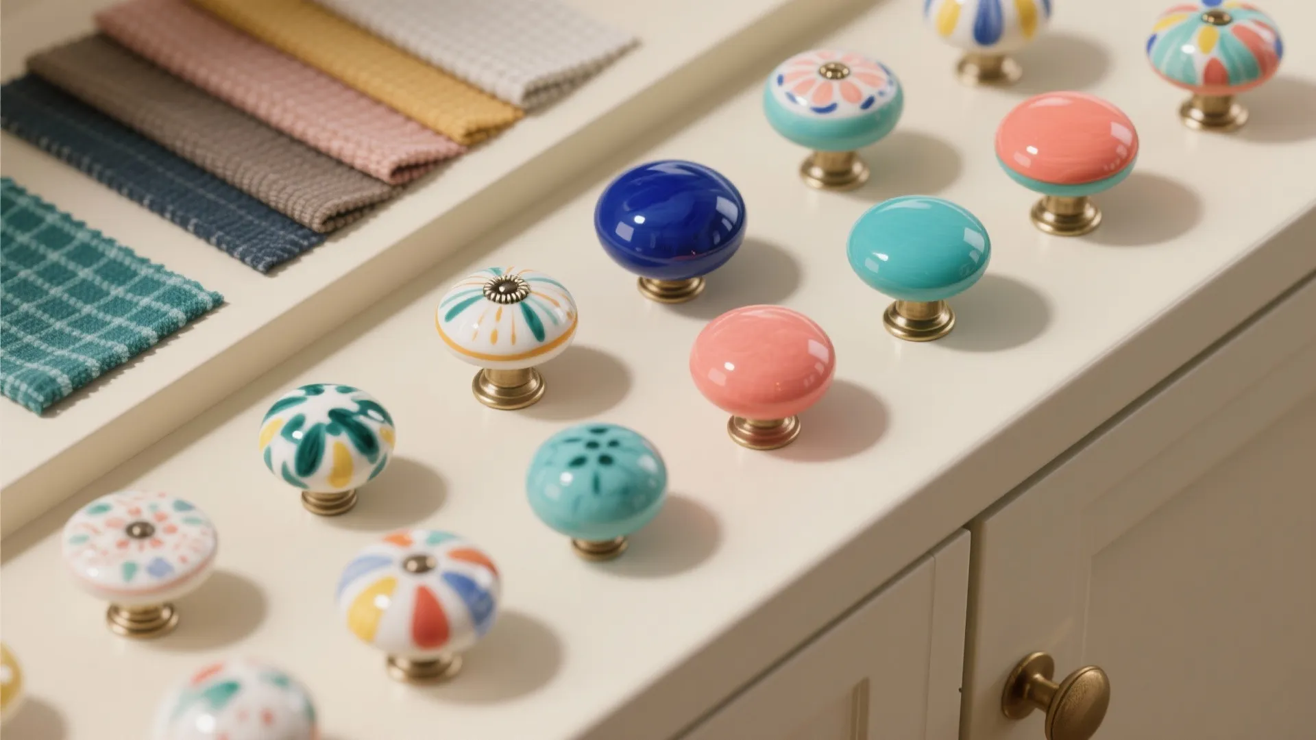 5. Colorful Ceramic or Glass Knobs for Playful Touches