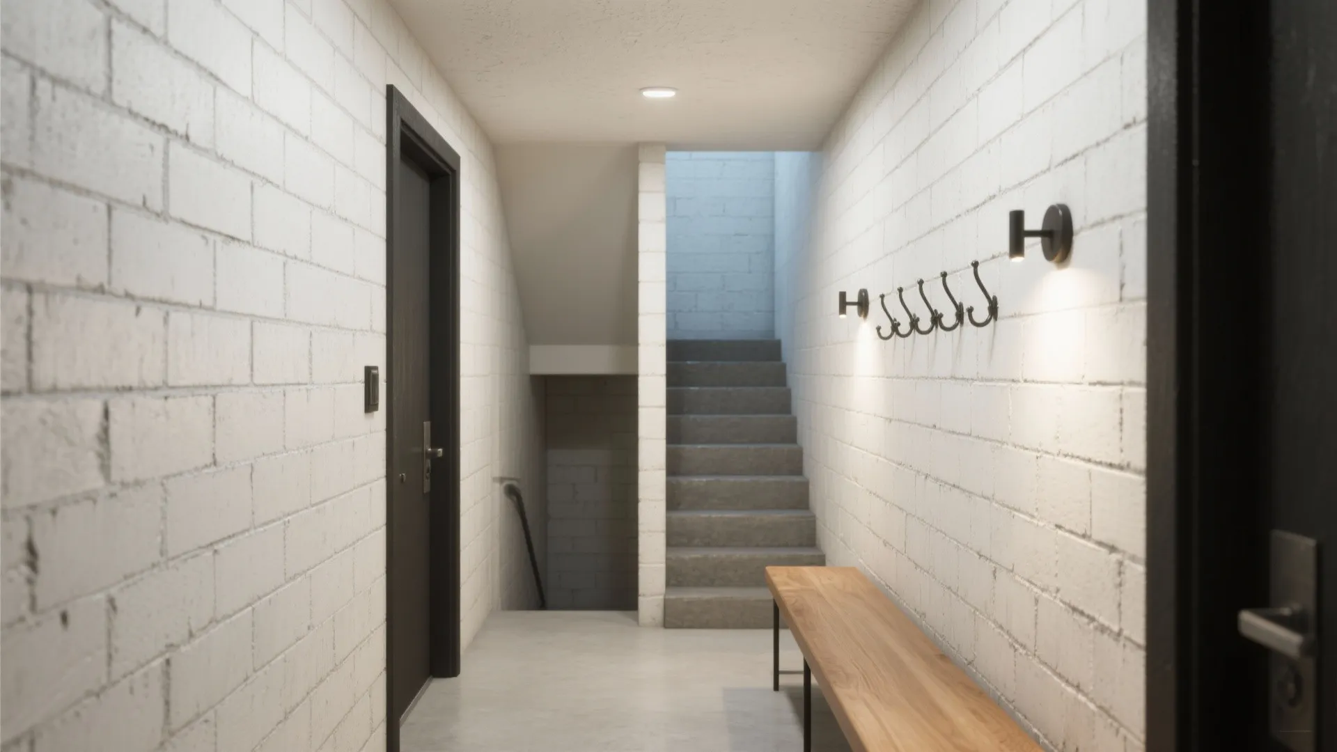 Color-Washed Split-Face Block in Entryways and Stairwells