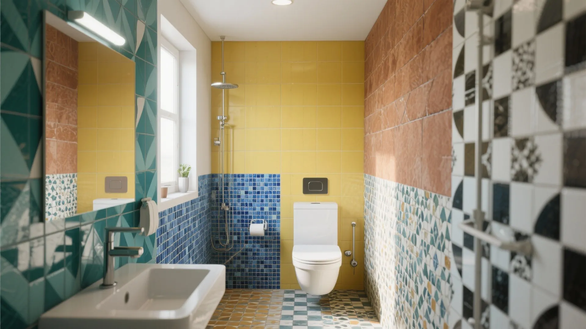 5 Colourful Bathroom Tile Ideas: Transform Your Space with 5 Inspiring Colourful Bathroom Tile Designs