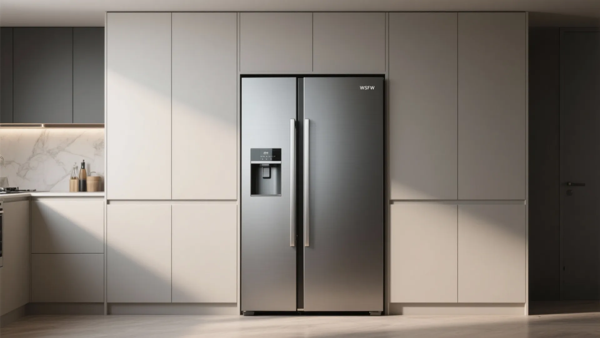 Column fridges and integrated panels