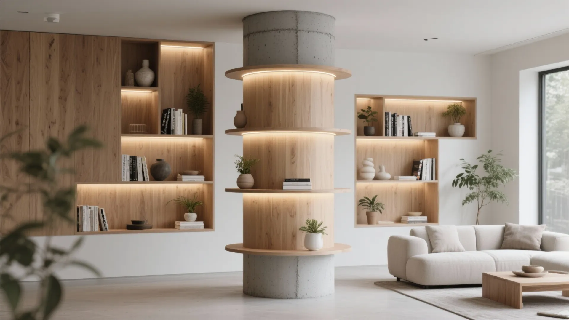 Built-in Niches Around Load-Bearing Columns