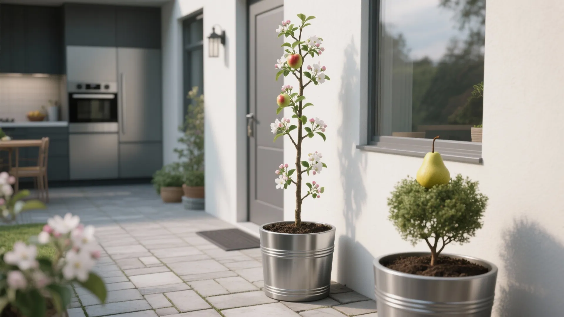 Columnar or Dwarf Fruit Trees (apples, pears)