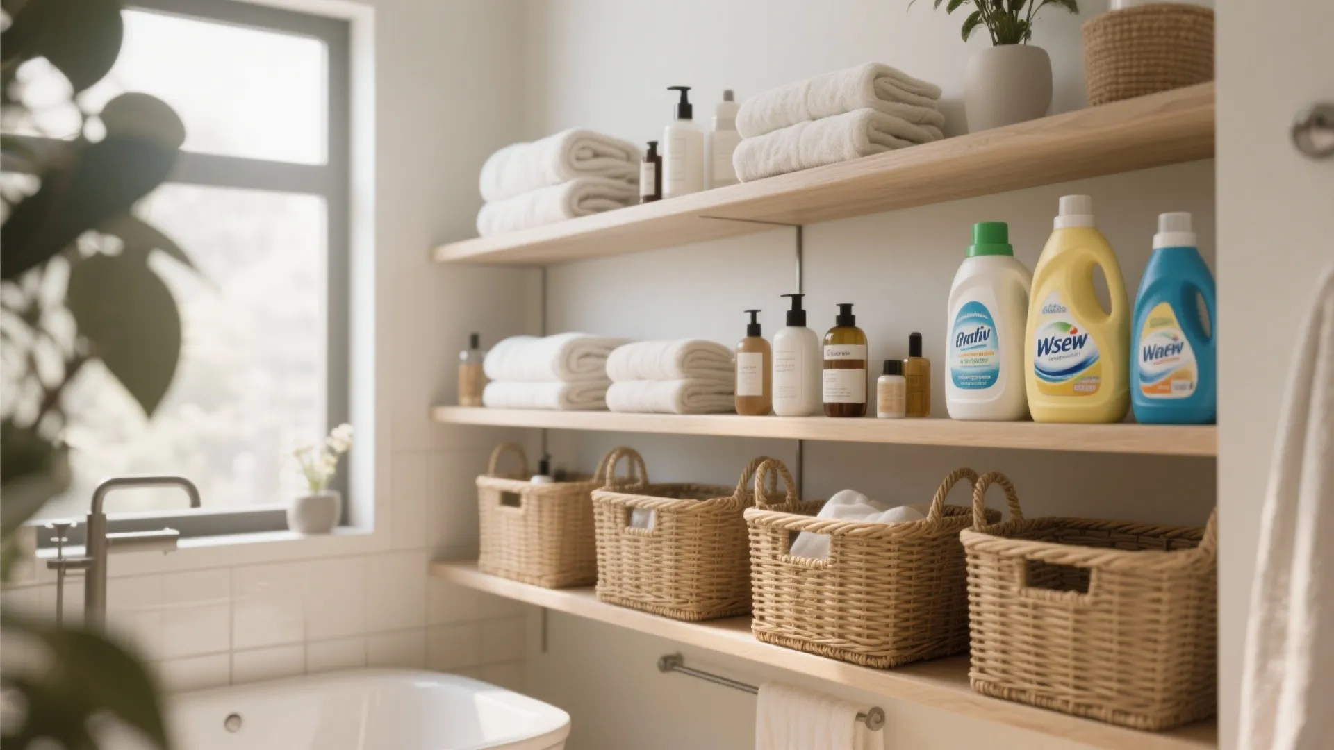6. Combine Storage for Toiletries and Detergents