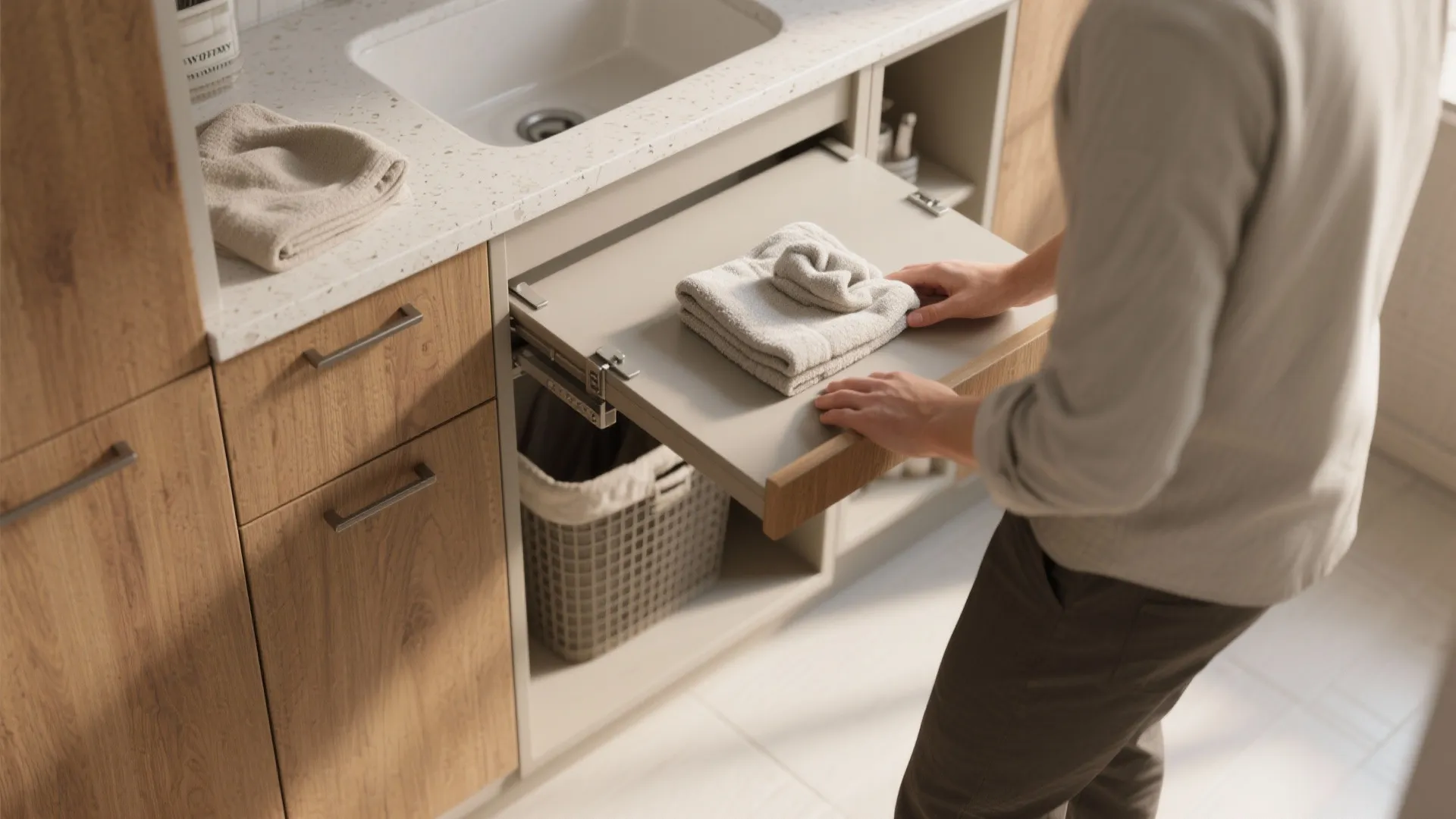 5. Combo folding station + hamper cabinet