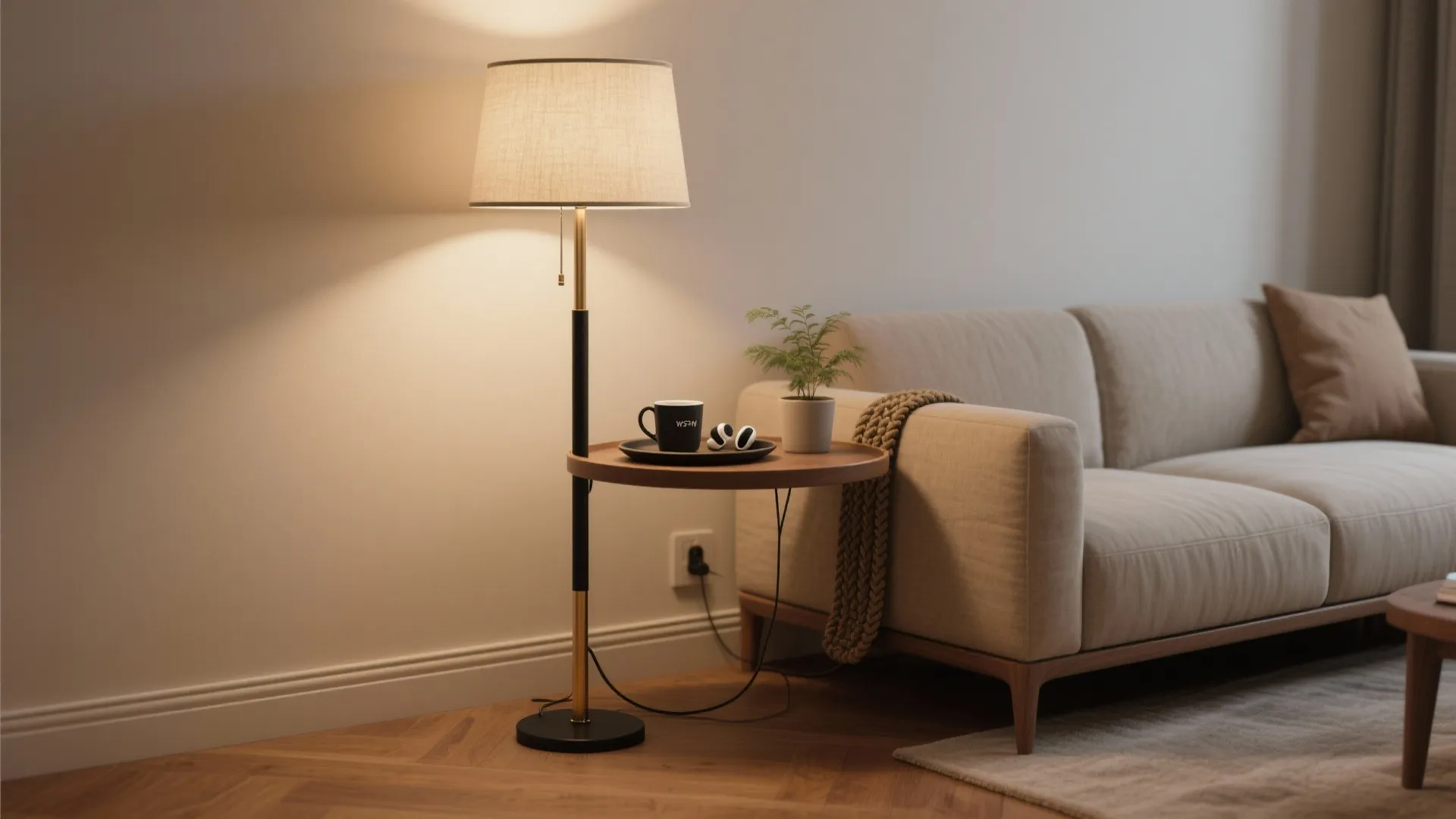 Combo Floor Lamps With Built-In Shelves or Tables