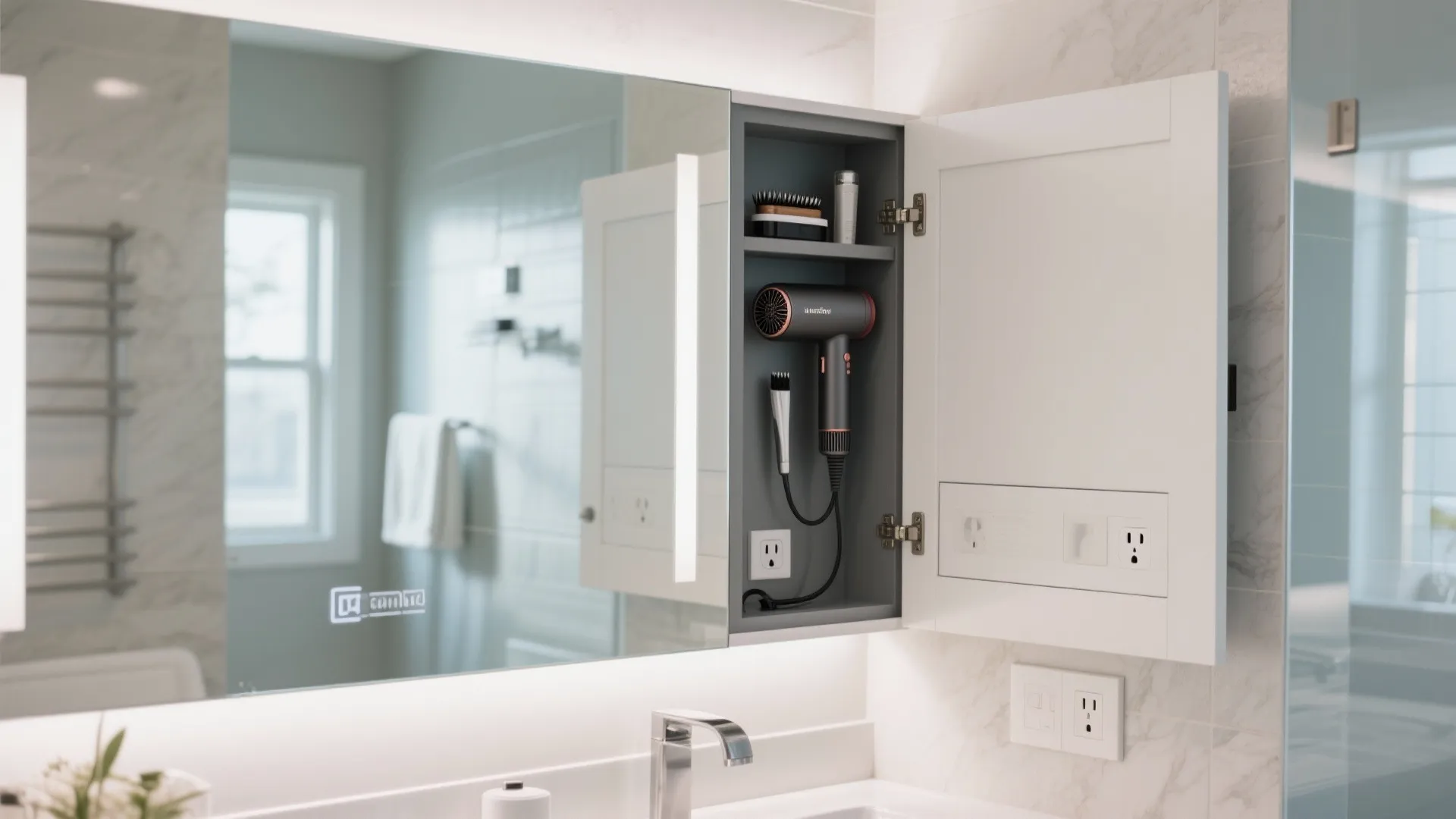 10. Combo Mirror, Cabinet & Electrical Outlets