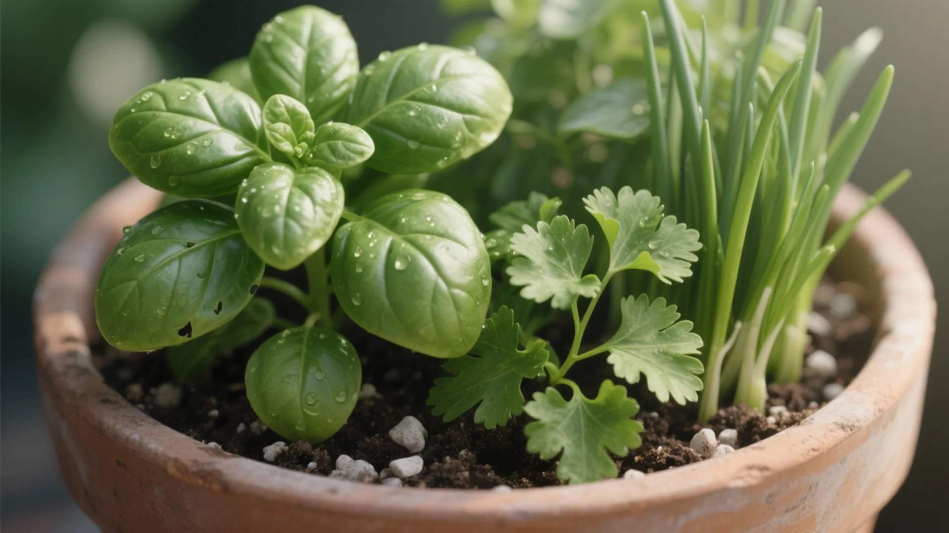 Compact Container Combinations (Basil + Parsley + Chives)