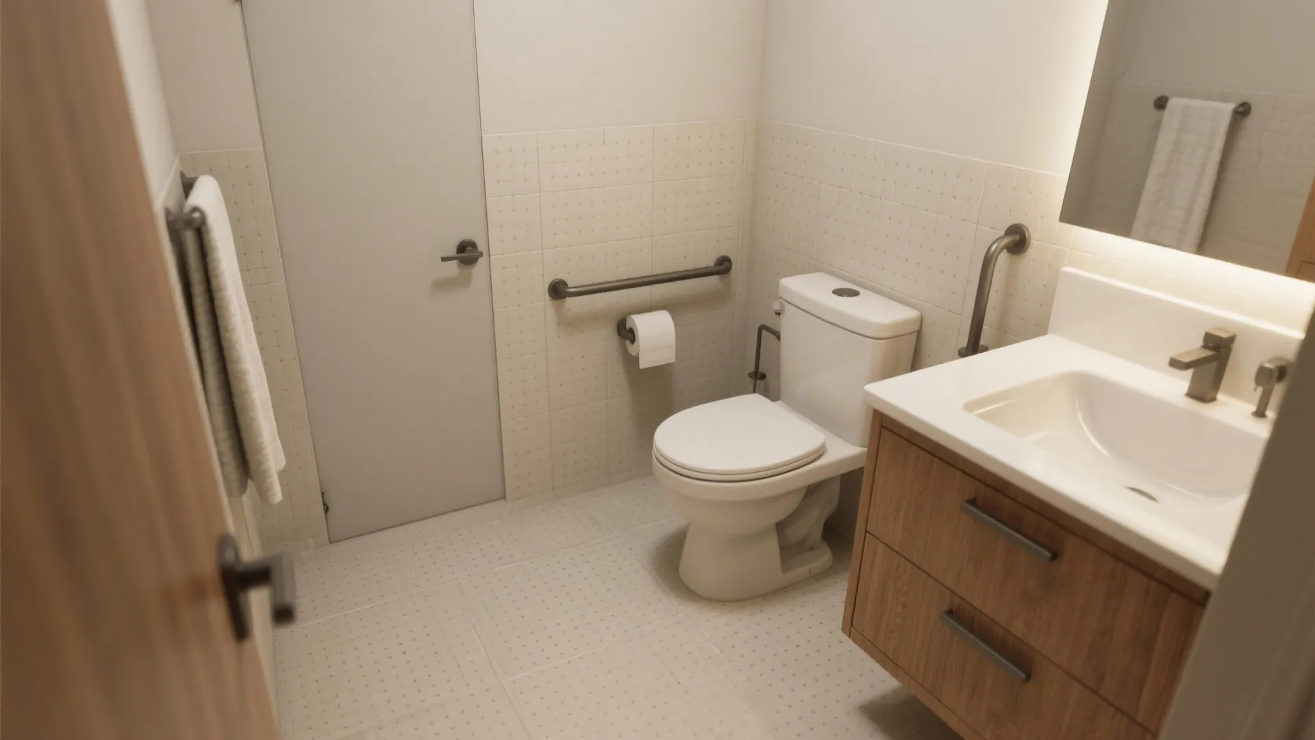 3. Comfort-height fixtures and clear floor space
