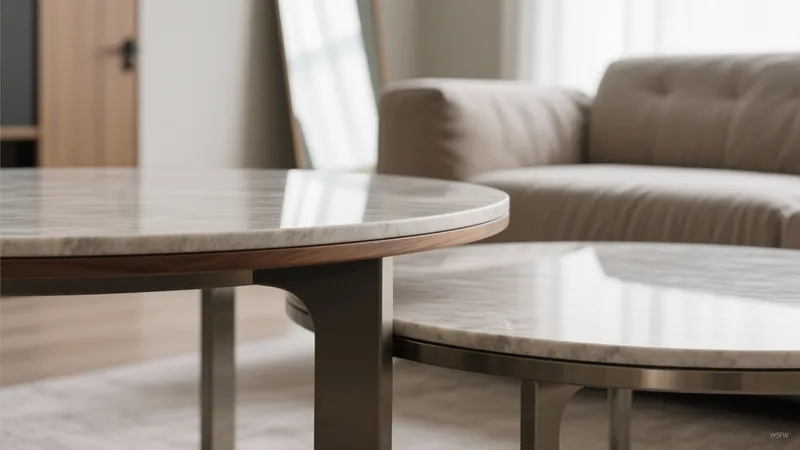 Modern Living Room with Marble Coffee Tables