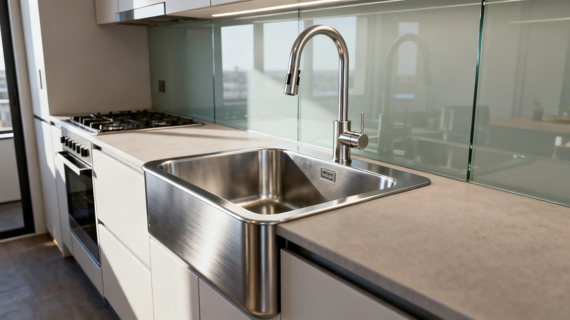 5) Commercial-Style Stainless with Tall Apron