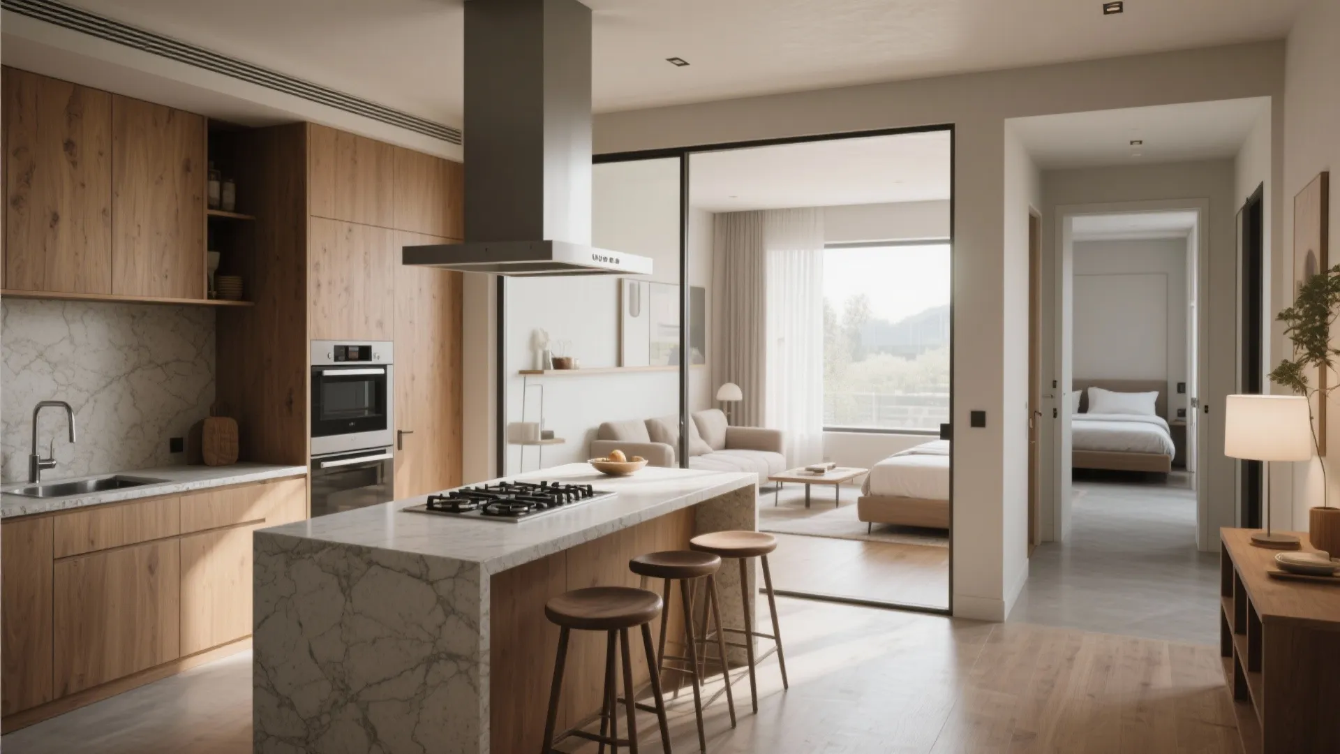 3. Communal Kitchenette with Zoned Privacy