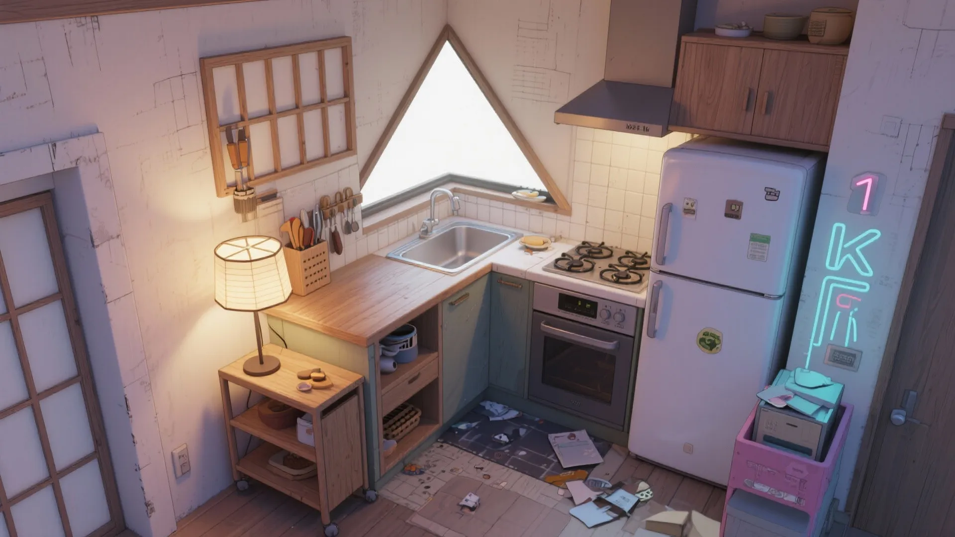 Tips 4: 1Kのキッチンは“作業三角形”をコンパクトに—東京・大阪の家事導線を青森へ