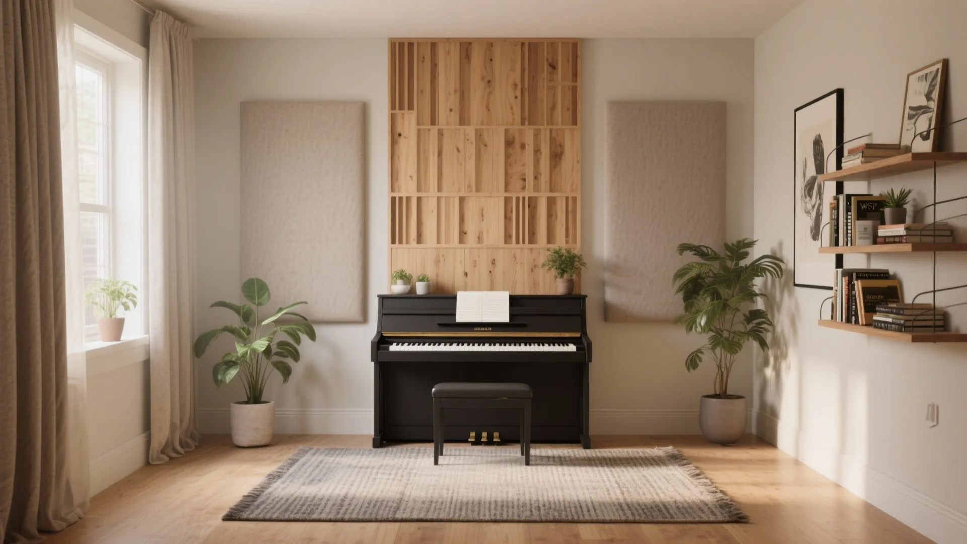 Compact acoustic balance for uprights and digitals